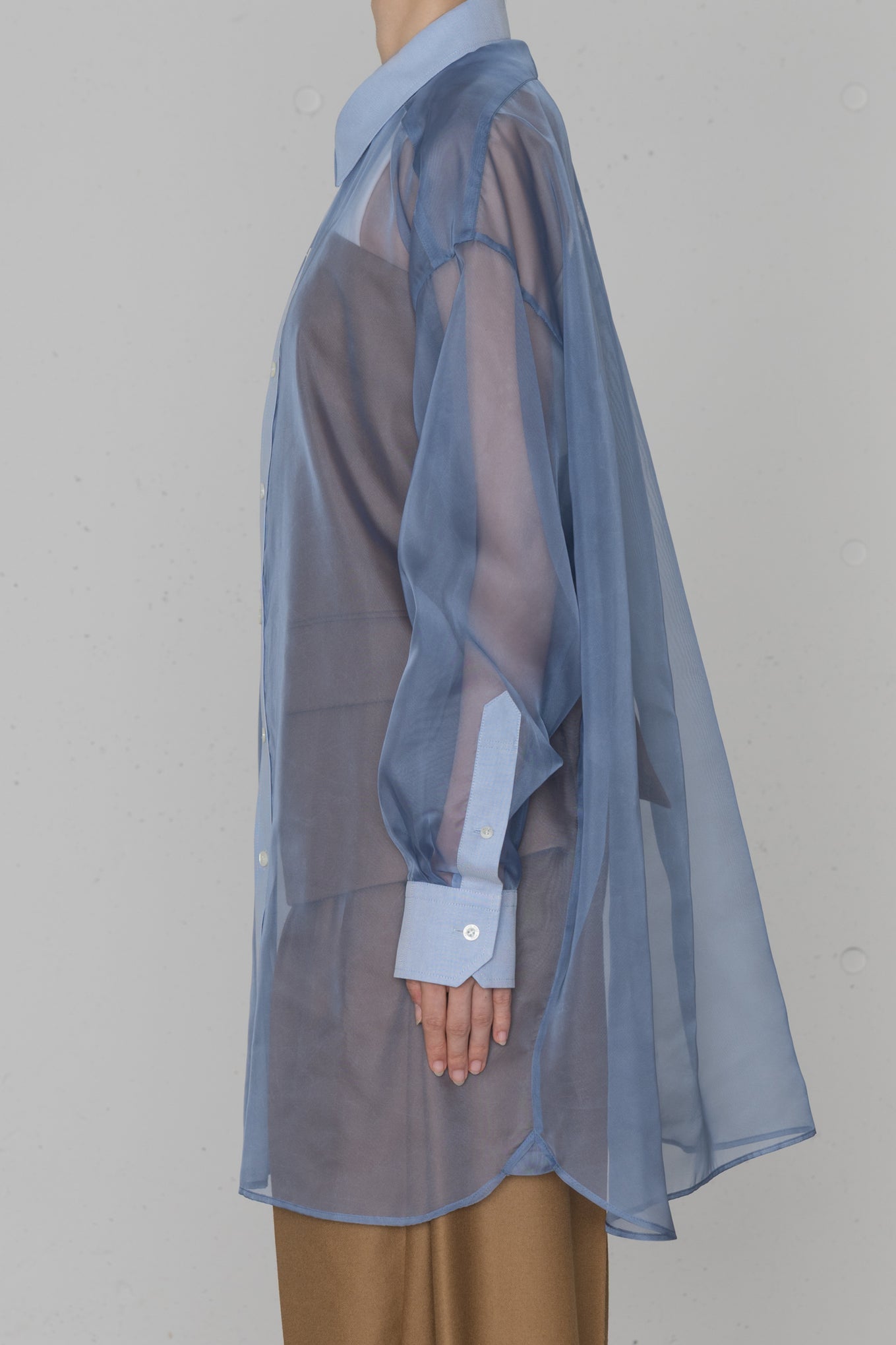 OXFORD SHIRT WITH SHEER DETAILING