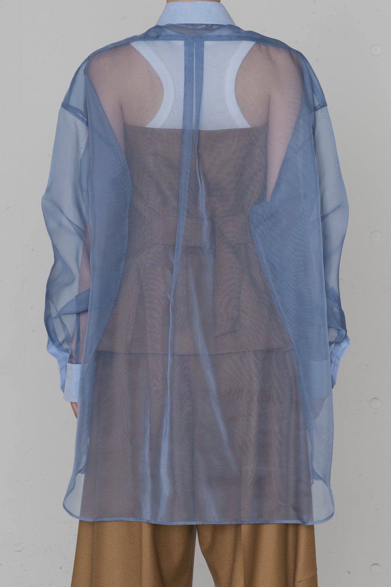 OXFORD SHIRT WITH SHEER DETAILING
