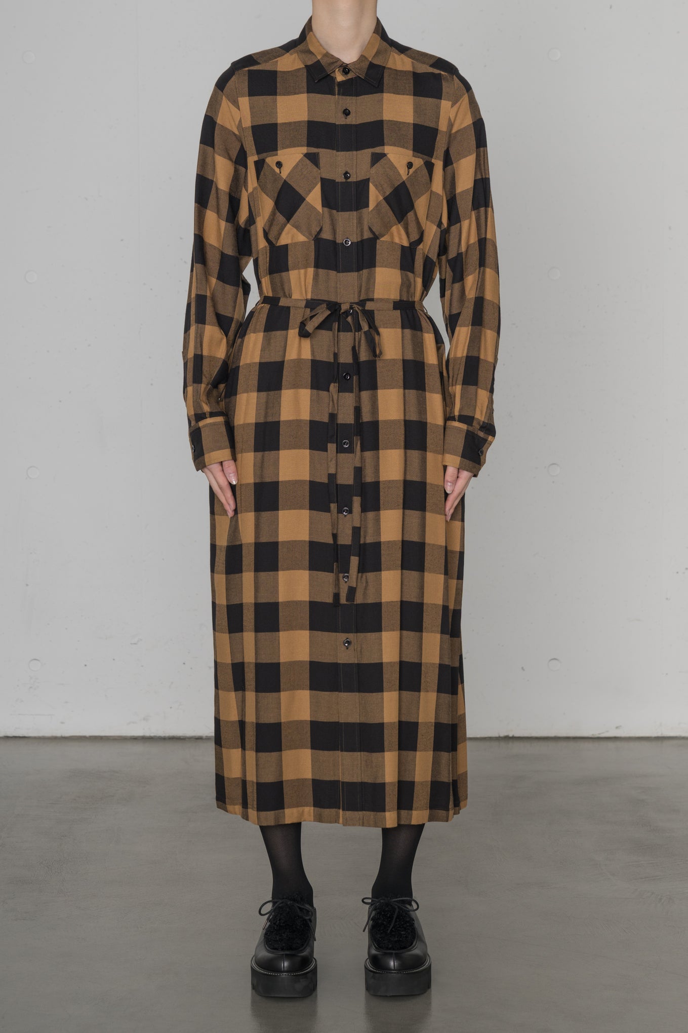 RAYON PLAID DRESS