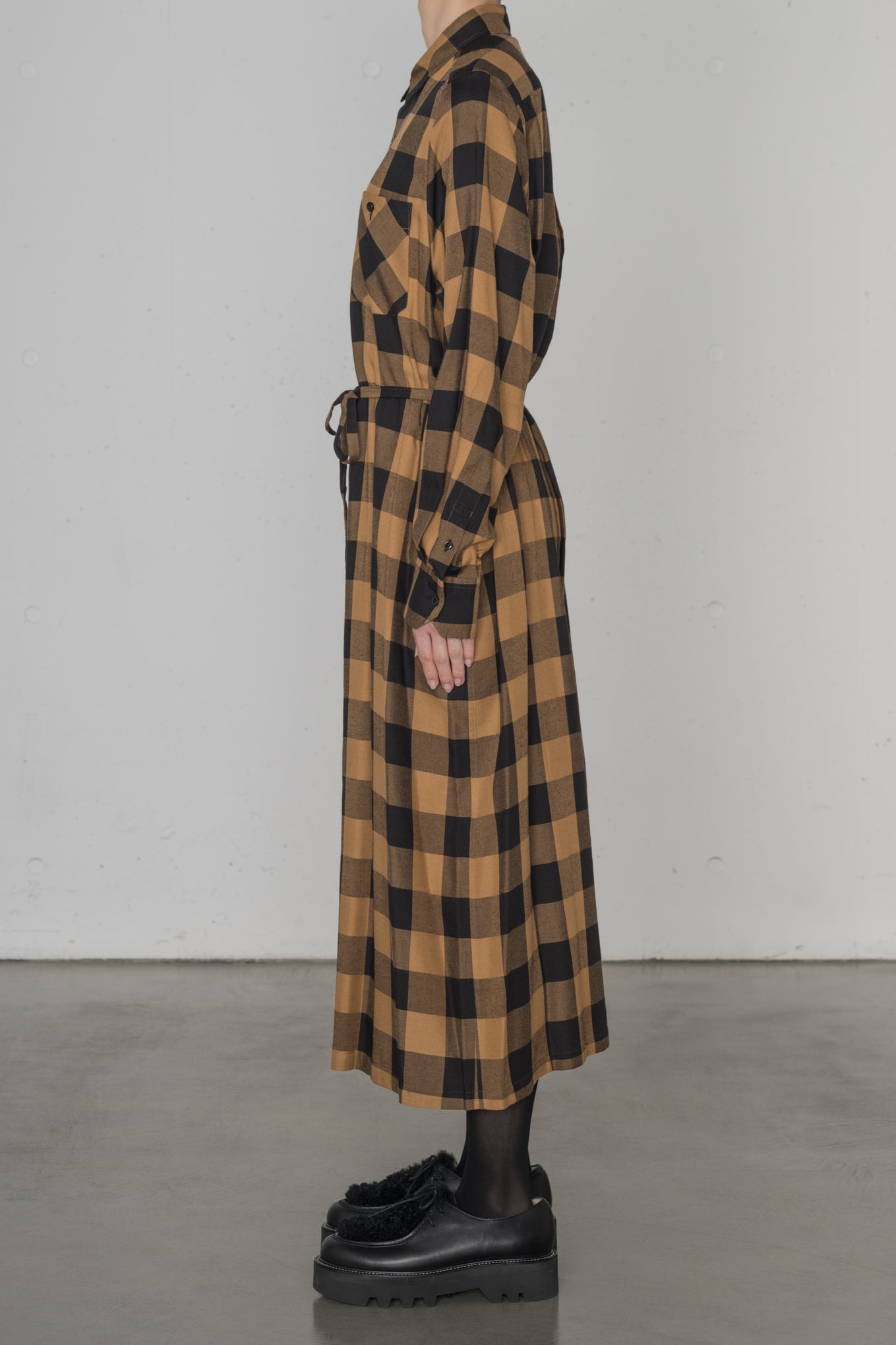RAYON PLAID DRESS