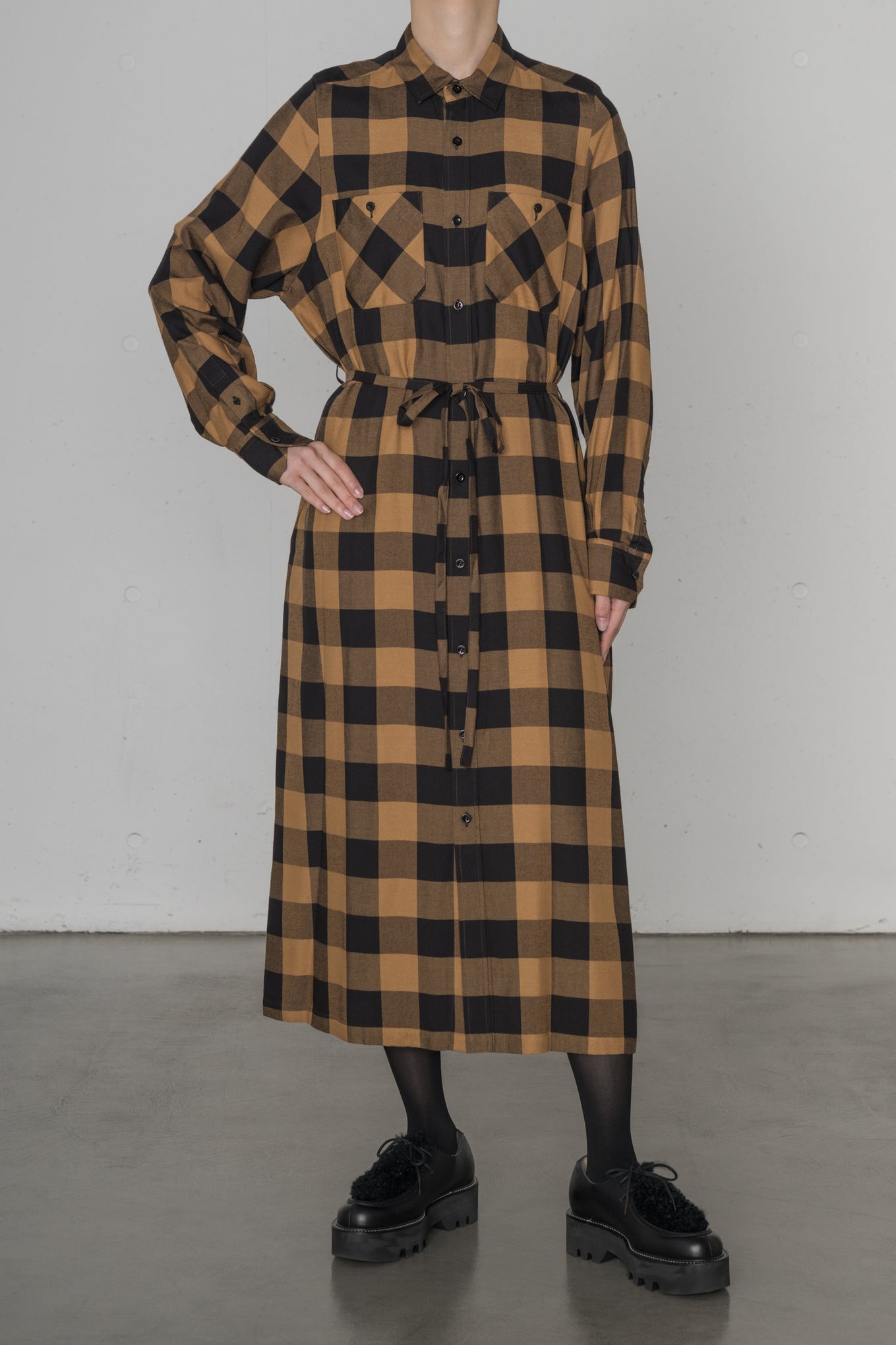RAYON PLAID DRESS