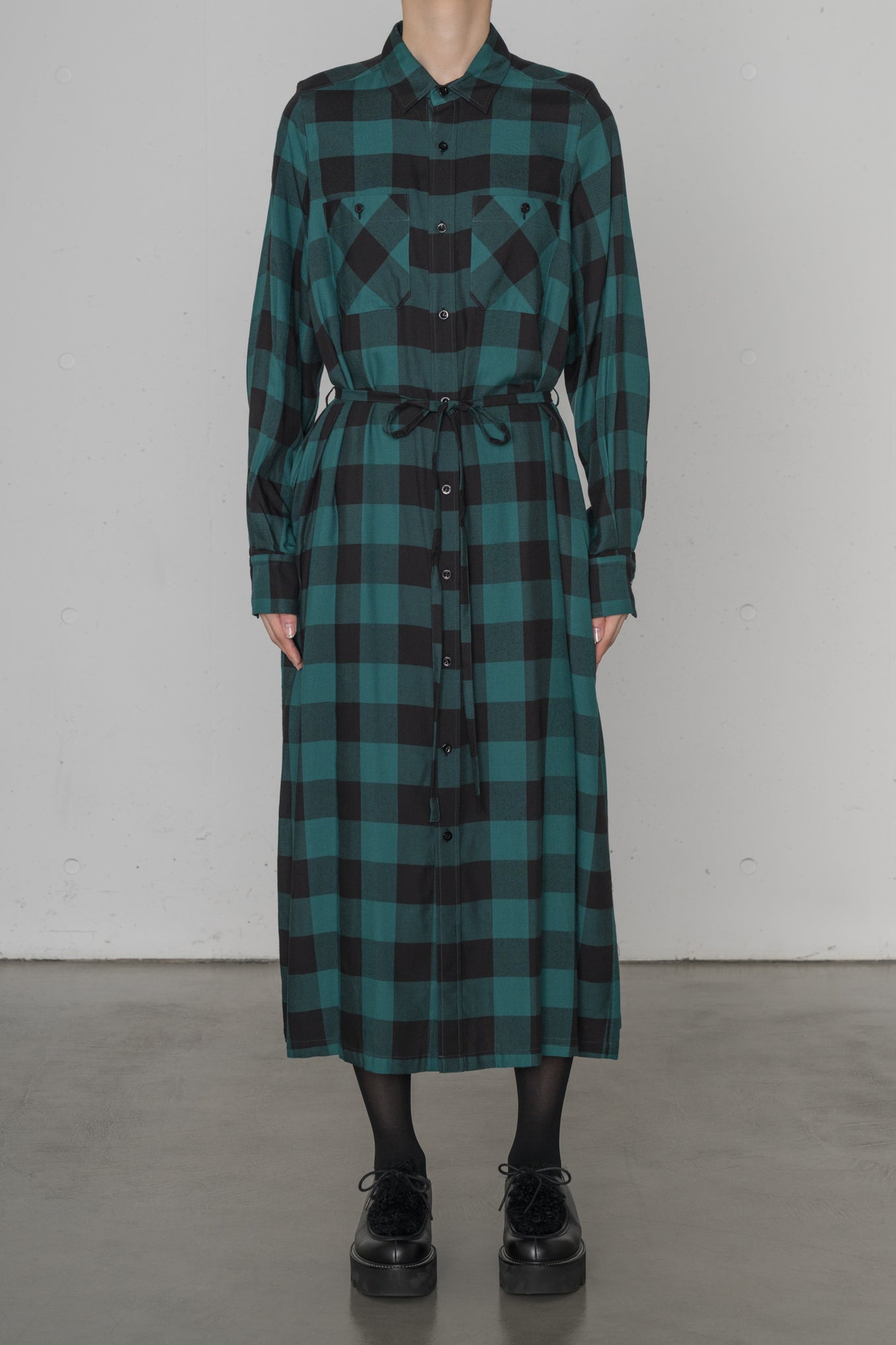 RAYON PLAID DRESS