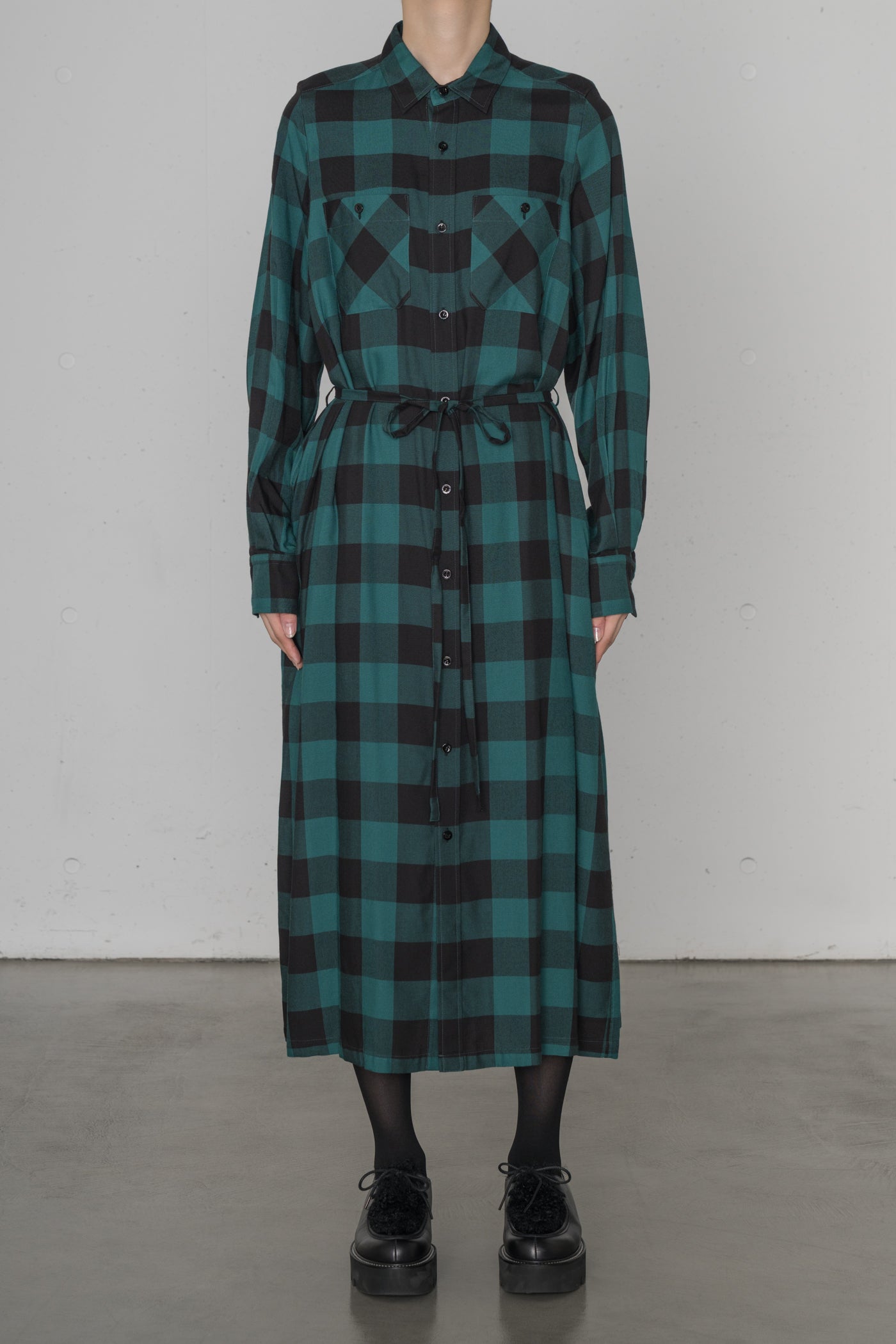 RAYON PLAID DRESS – HYKE ONLINE STORE