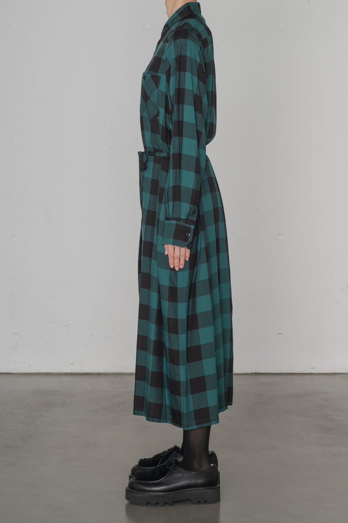 RAYON PLAID DRESS