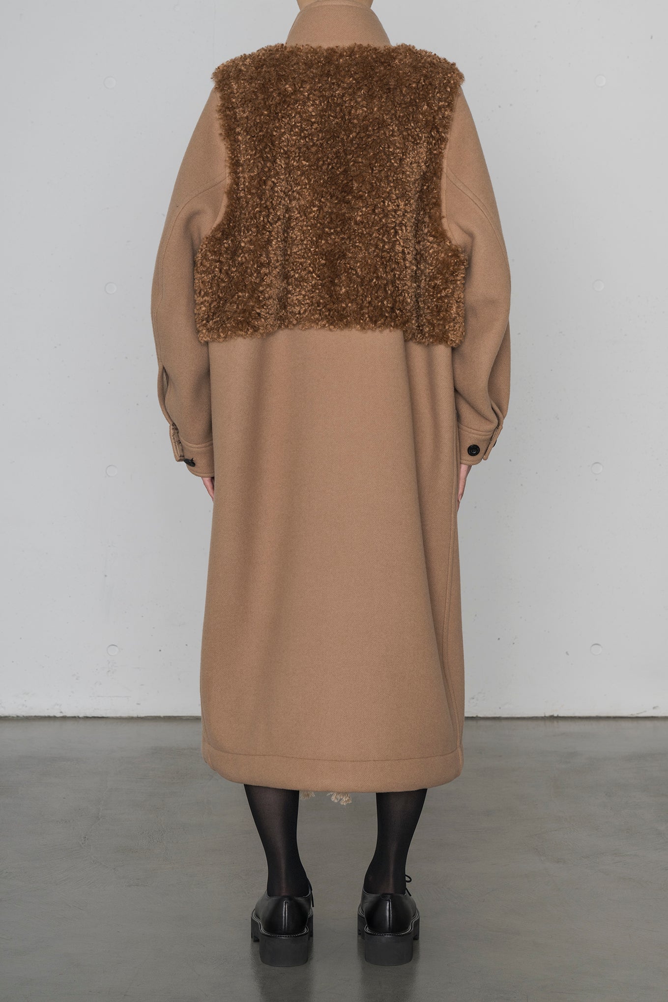 DOUBLE FACE FAUX SHEARLING DUFFEL COAT