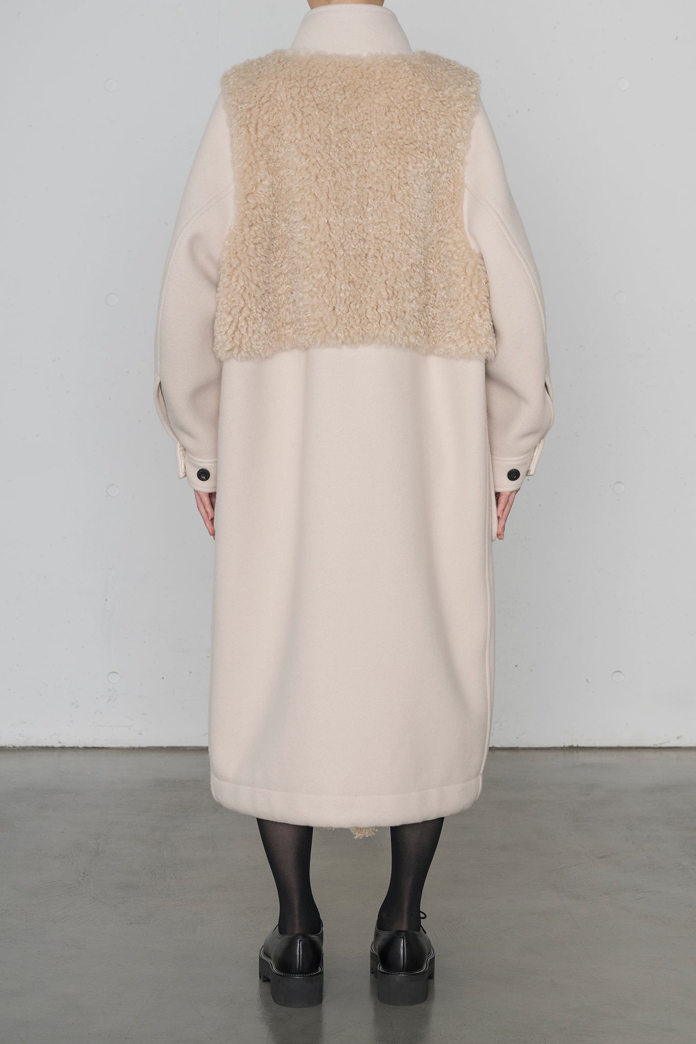 DOUBLE FACE FAUX SHEARLING DUFFEL COAT