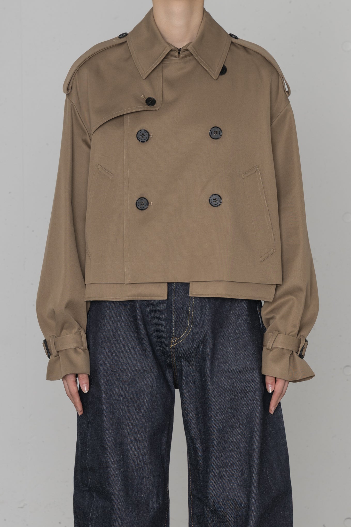 CROPPED TRENCH COAT / BIG FIT