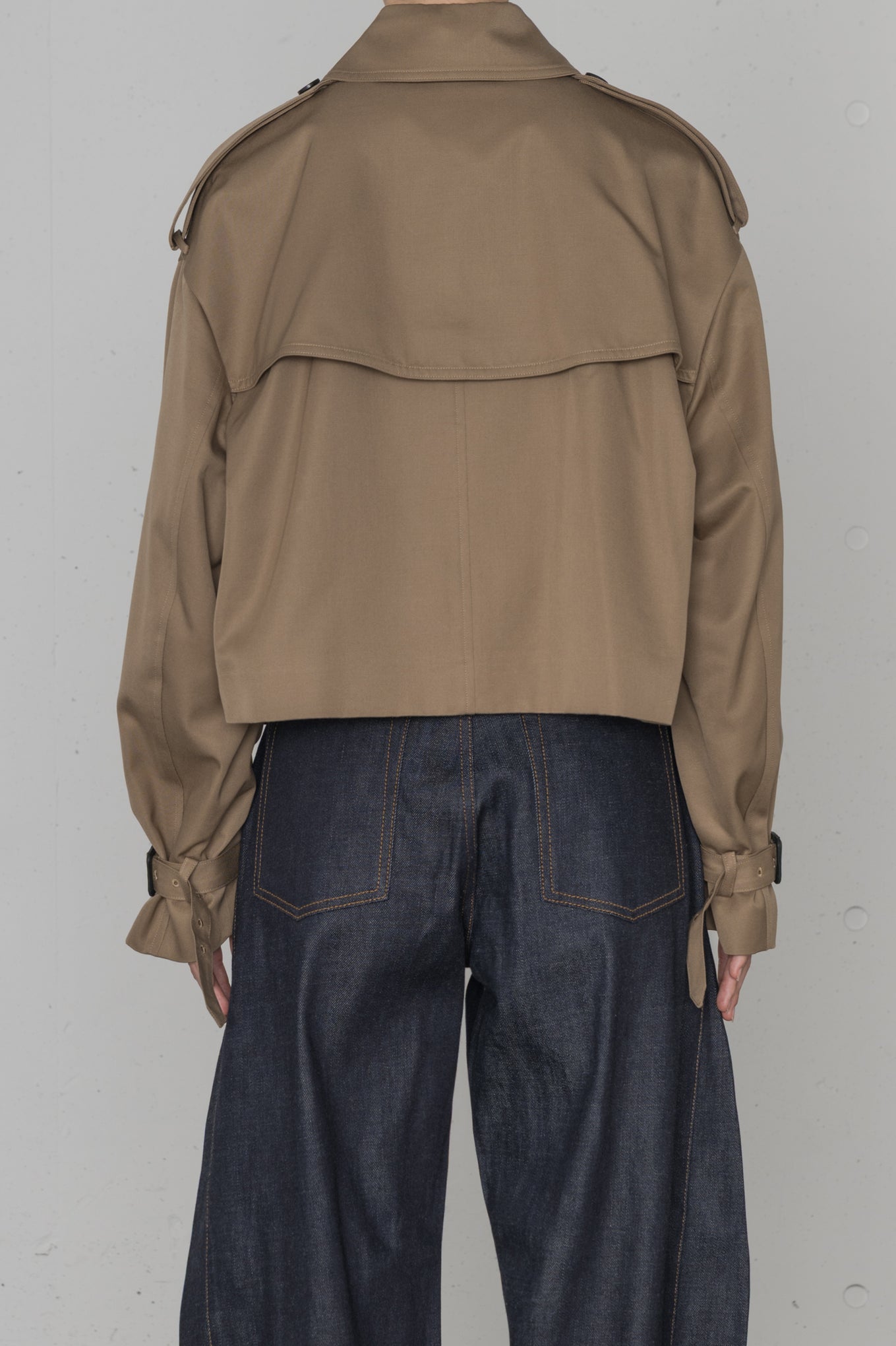 CROPPED TRENCH COAT / BIG FIT