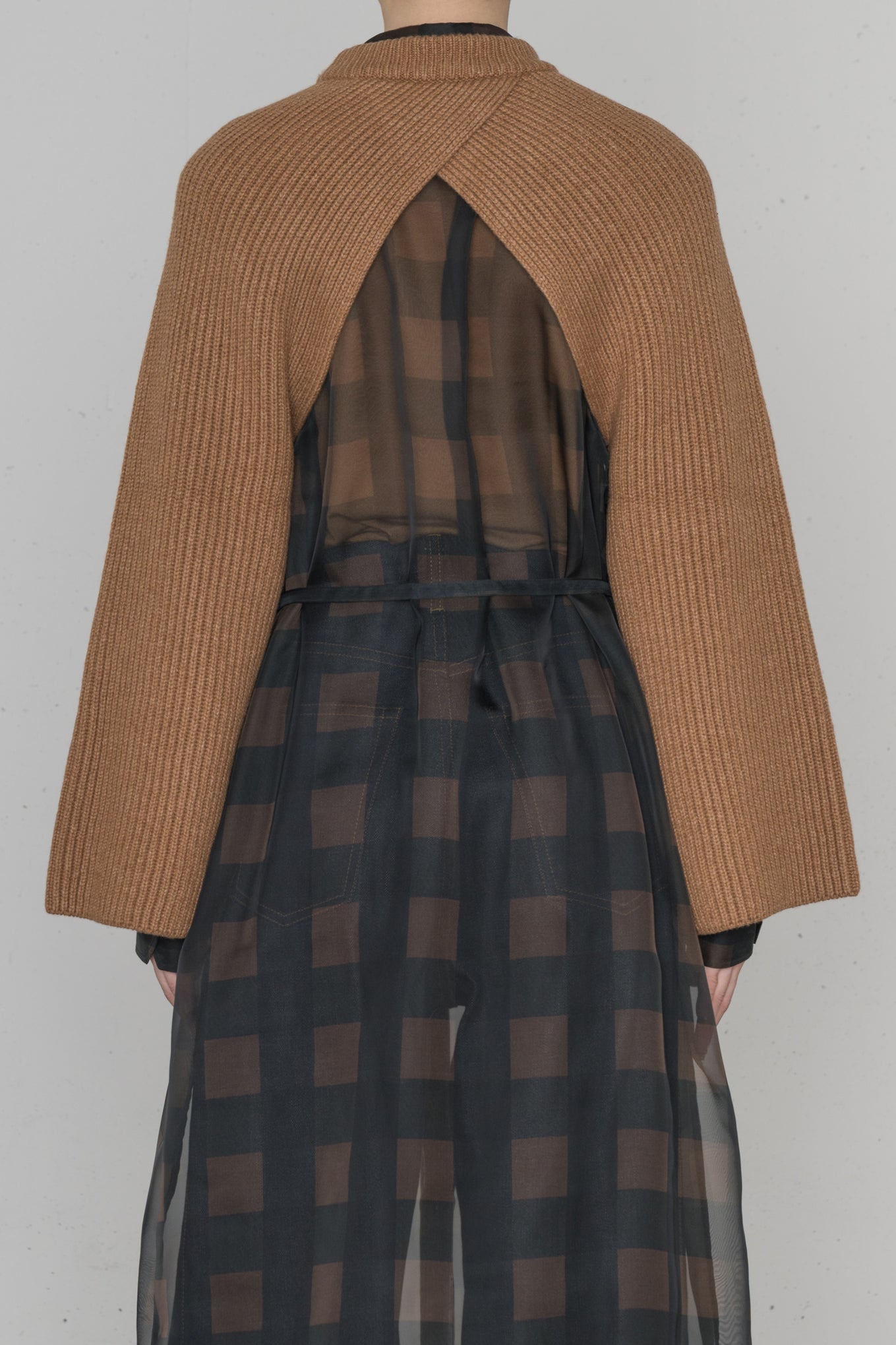 RIBBED KNIT WOOL SHRUG