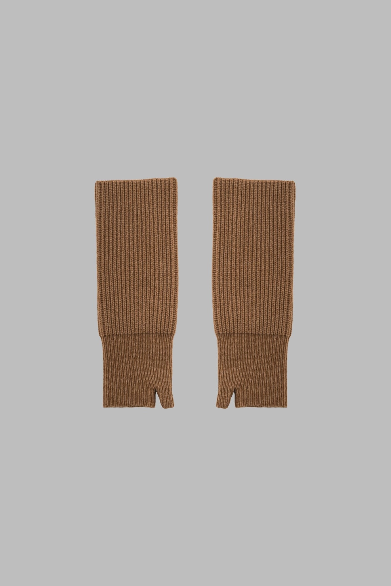 RIBBED KNIT WOOL ARM WARMERS
