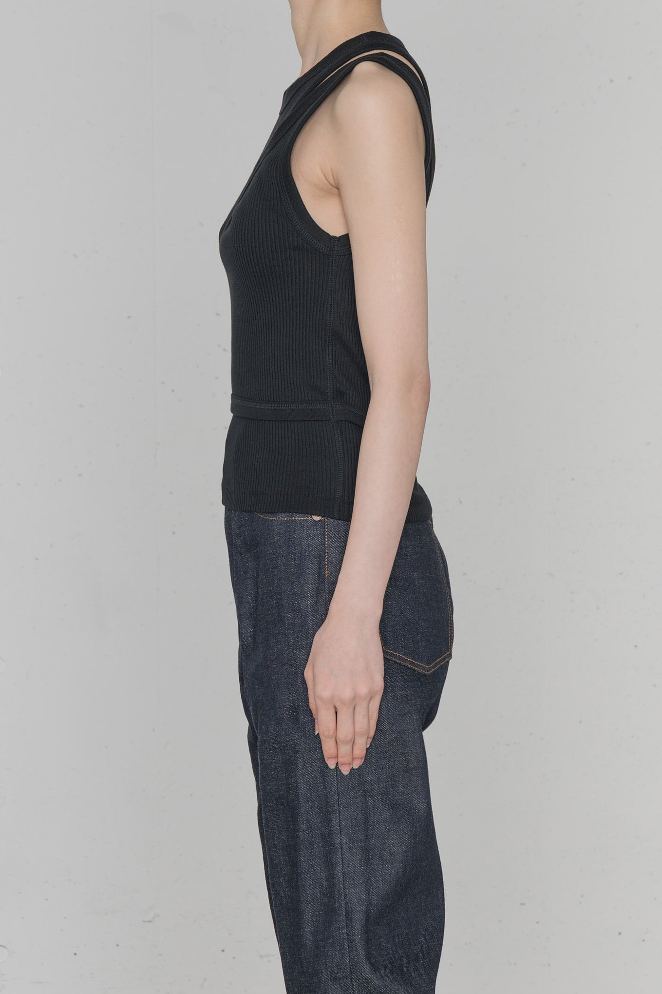 HYKE(ハイク)DOUBLE SHOULDER TANK TOPタンクトップ DOUBLE SHOULDER TANK TOP-ダブルショルダータンクトップ-HYKE