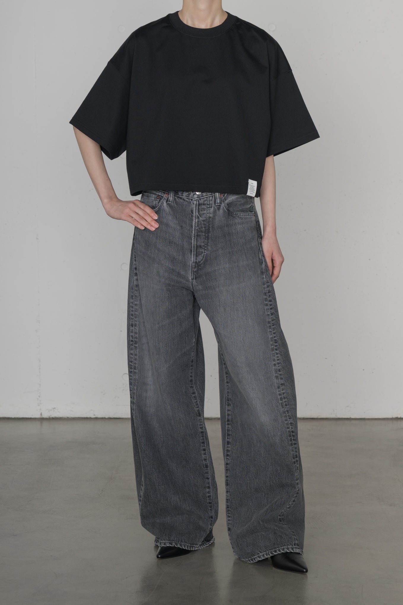 CROPPED SHORT-SLV TEE / BIG FIT (6.5OZ)