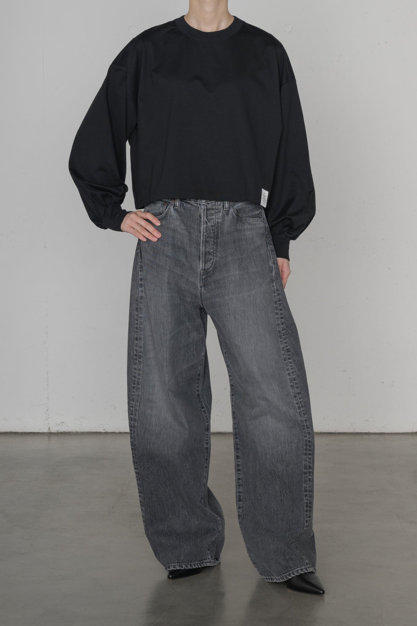 CROPPED LONG-SLV TEE / BIG FIT (6.5oz)