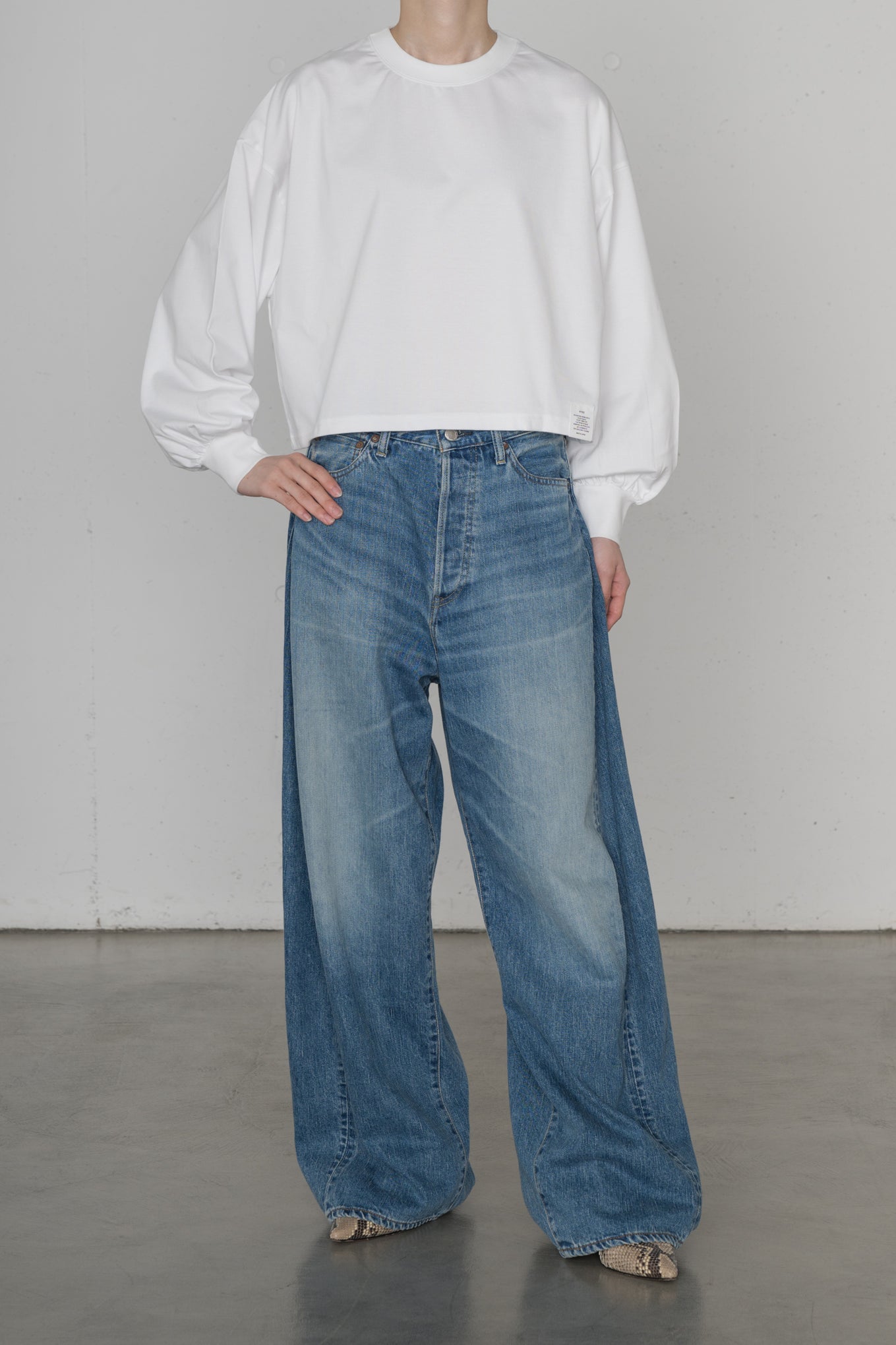 CROPPED LONG-SLV TEE / BIG FIT (6.5oz)