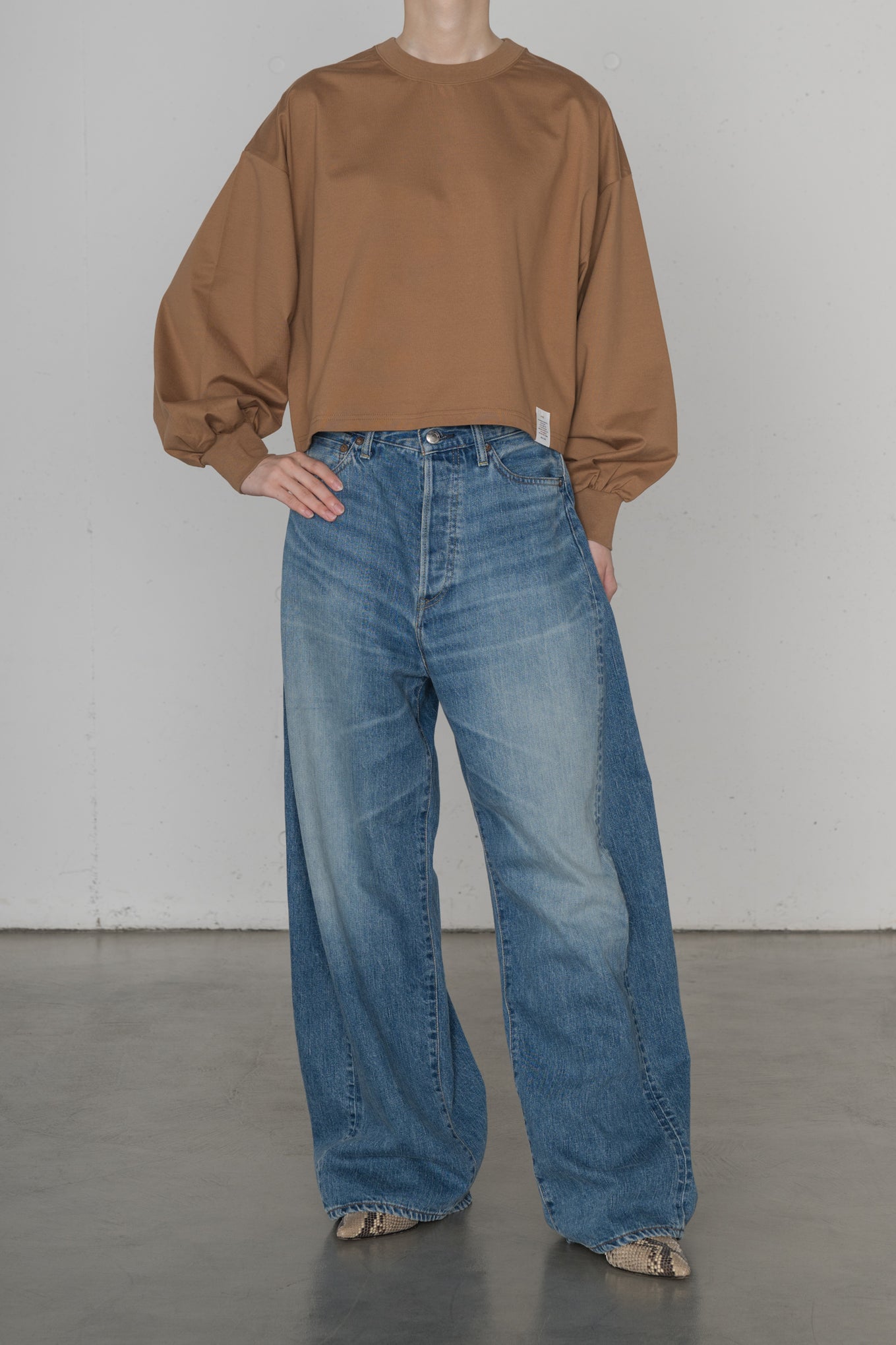 CROPPED LONG-SLV TEE / BIG FIT (6.5OZ)