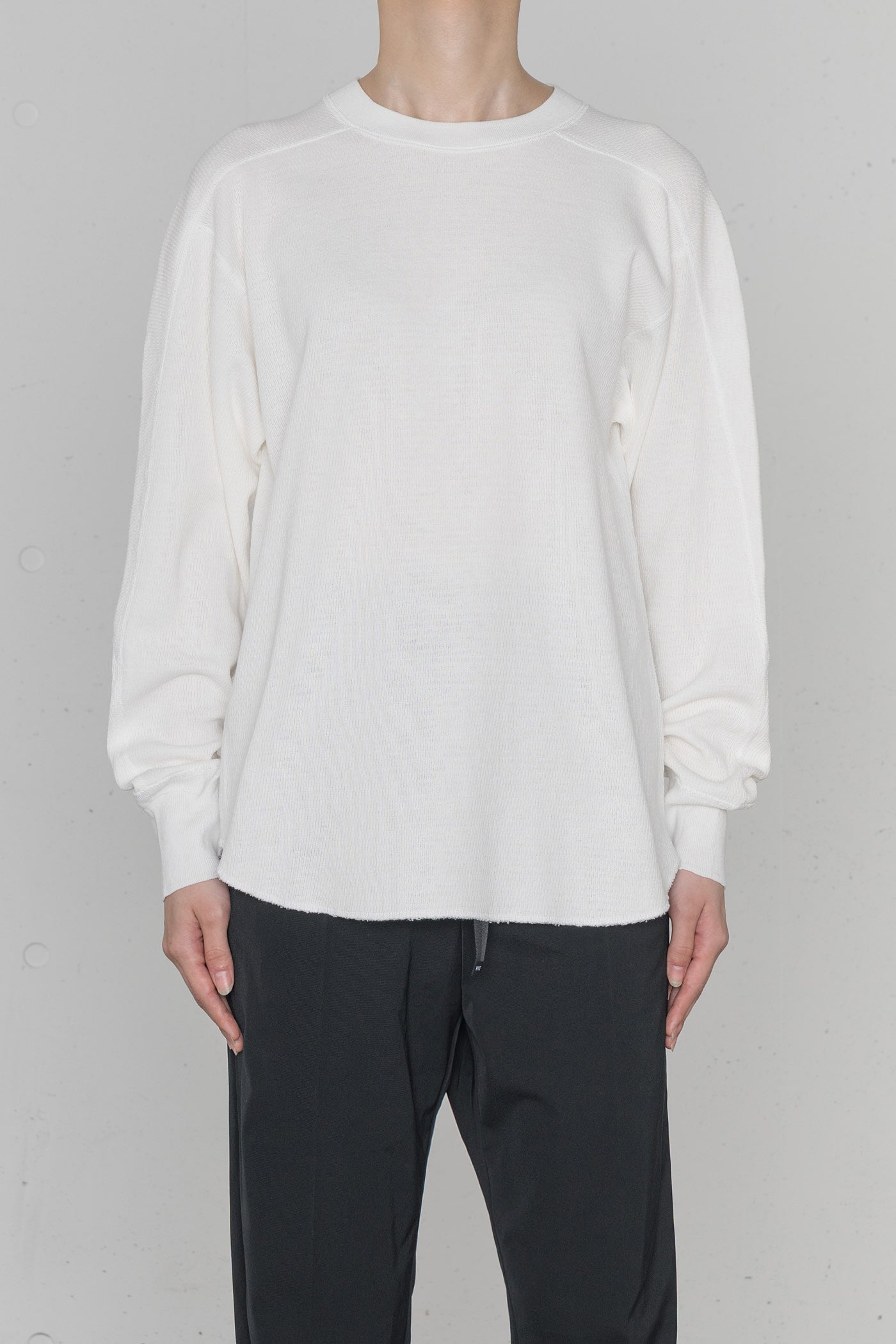 新品 HYKE THERMAL SHIRT ホワイト 1 S サーマル THERMAL SHIRT／BIG FIT 12394 | HYKE