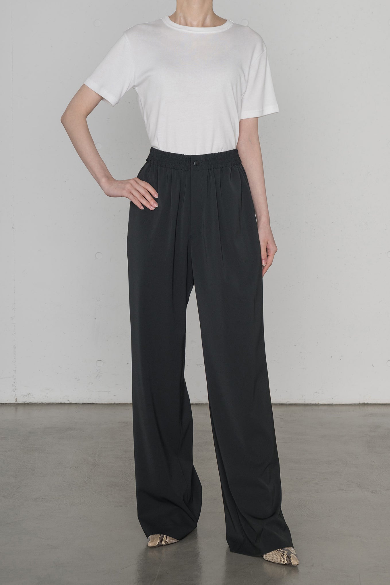 STRETCH WIDE LEG PANTS