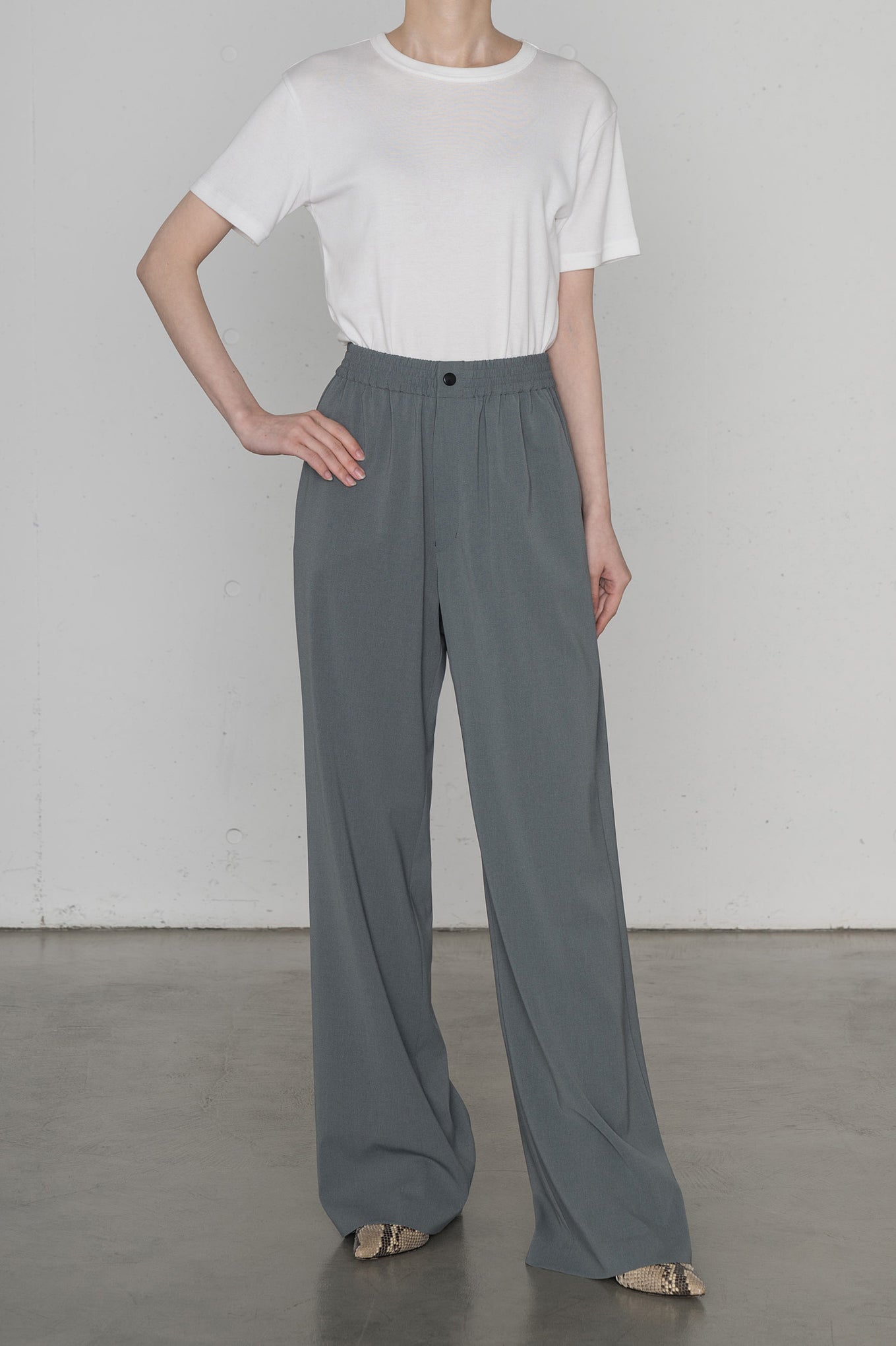 STRETCH WIDE LEG PANTS