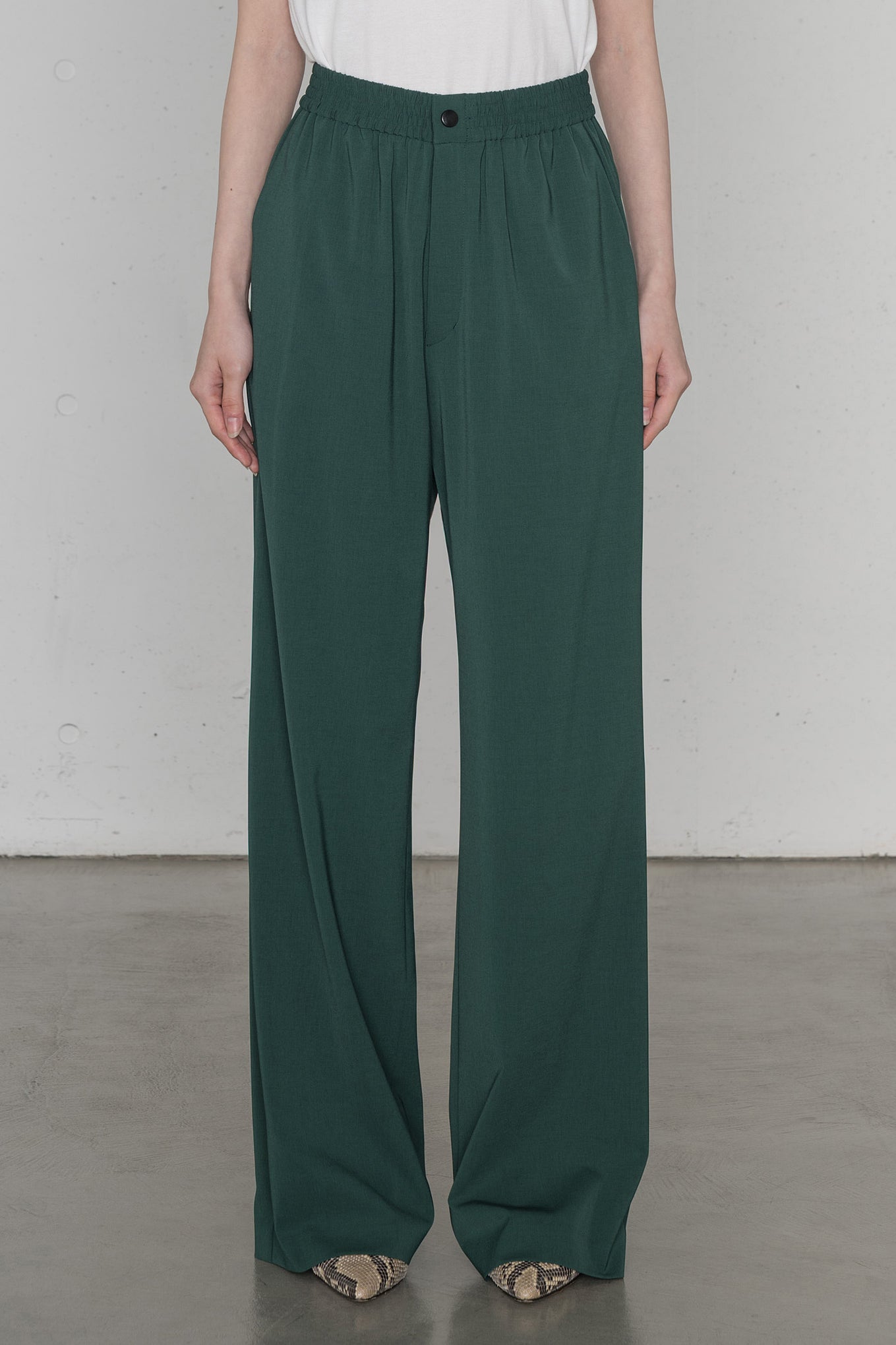STRETCH WIDE LEG PANTS