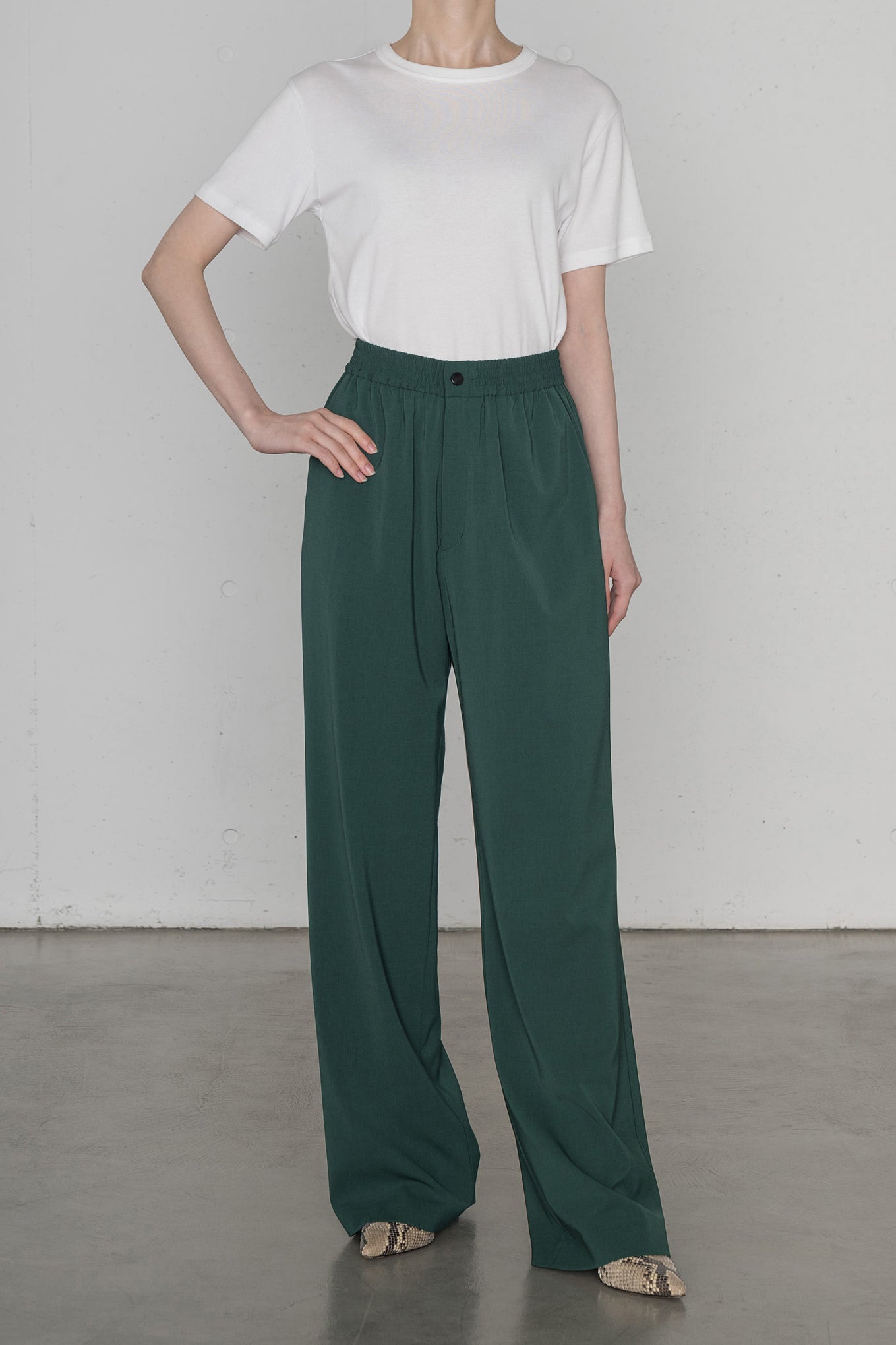 STRETCH WIDE LEG PANTS