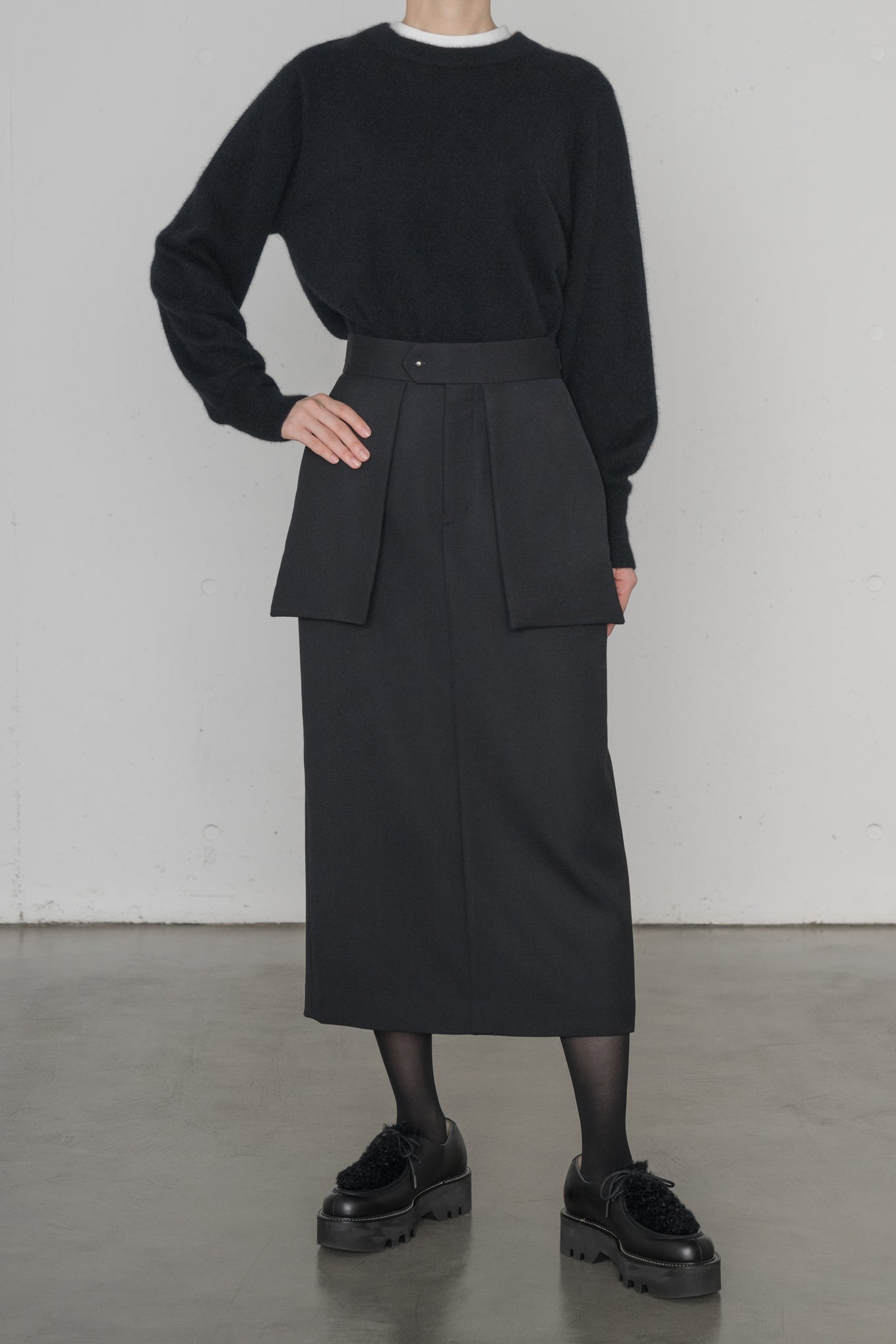 DOESKIN MIDI SKIRT