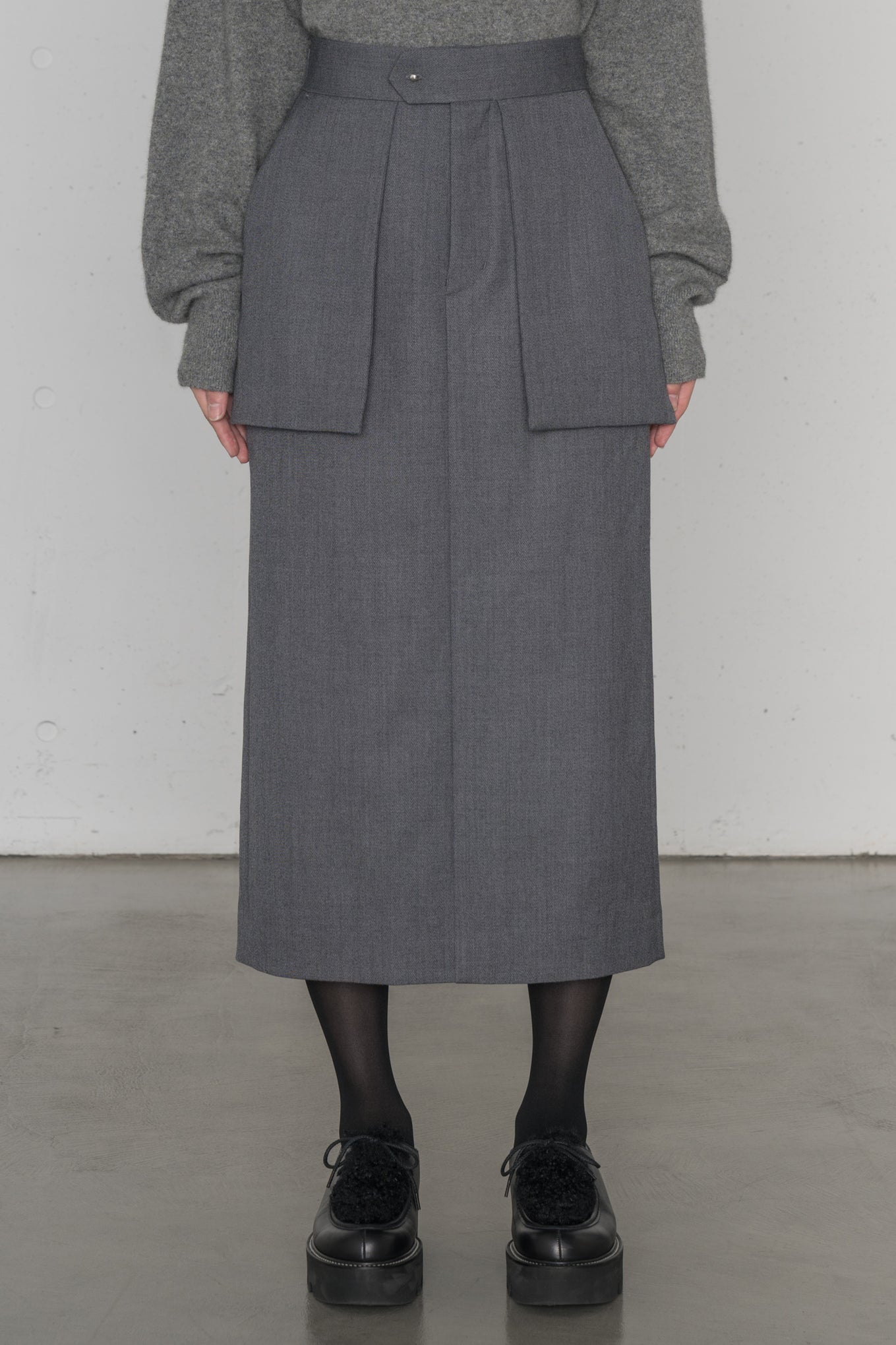 DOESKIN MIDI SKIRT
