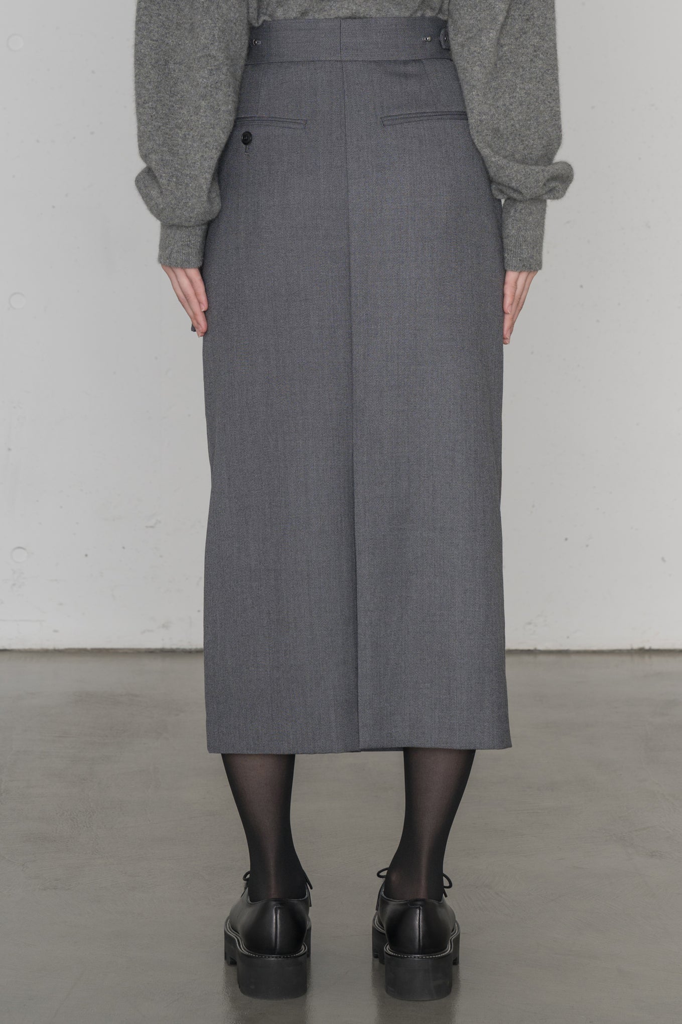 DOESKIN MIDI SKIRT