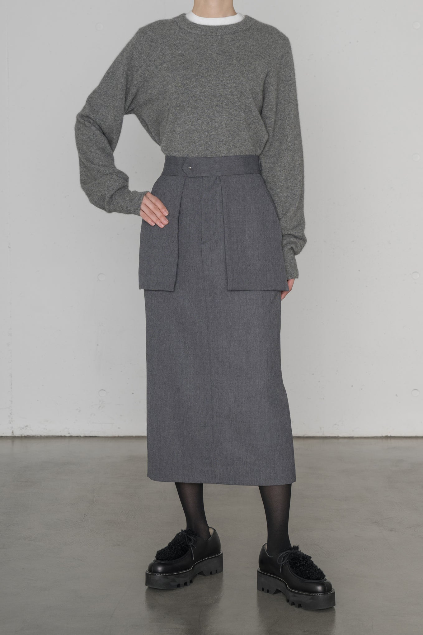 DOESKIN MIDI SKIRT