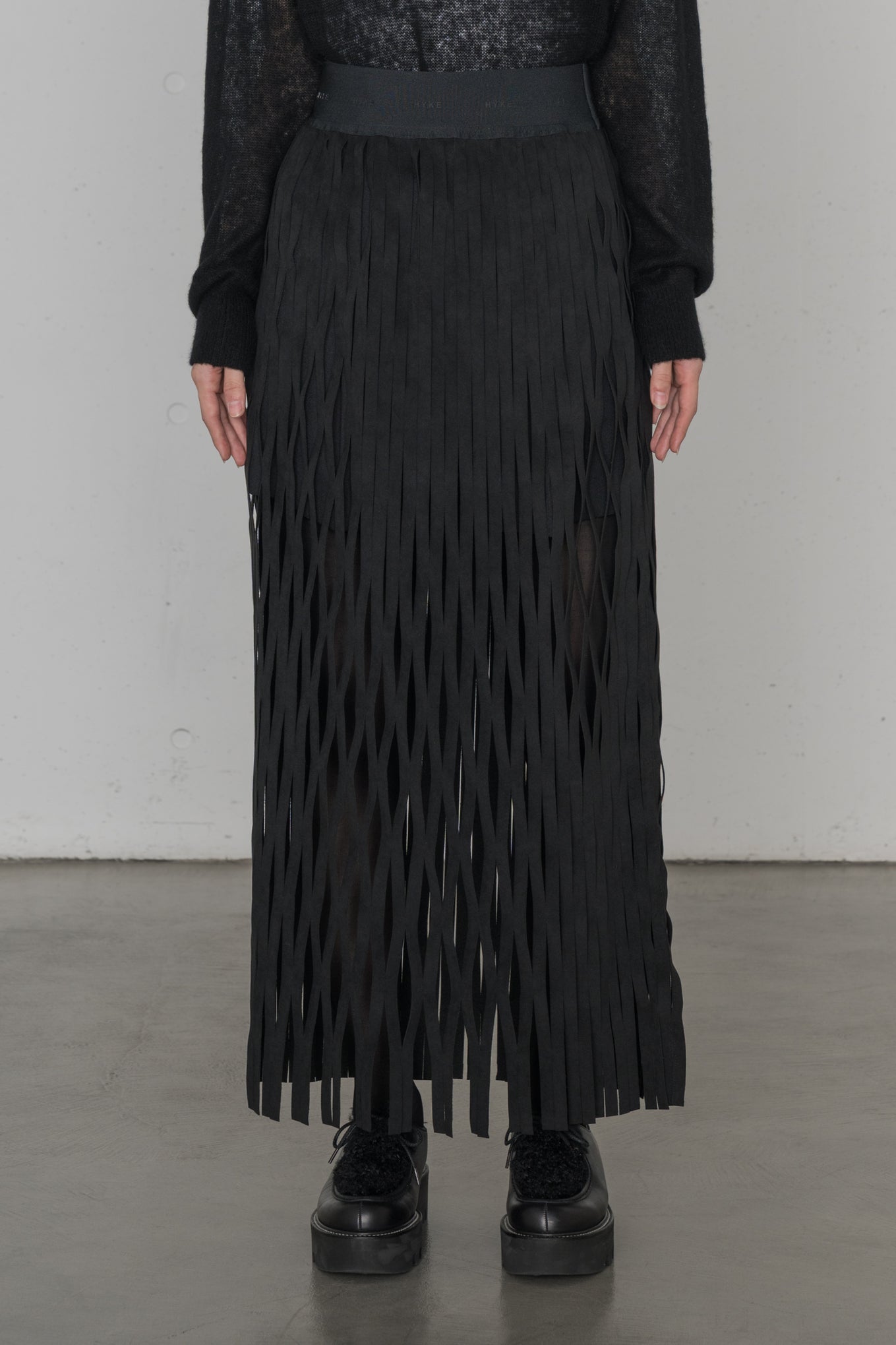 ULTRASUEDE NET SKIRT