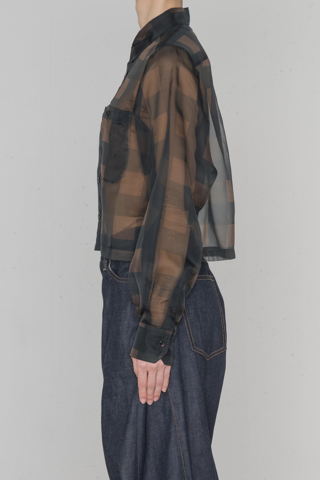 SHEER PLAID SHIRT
