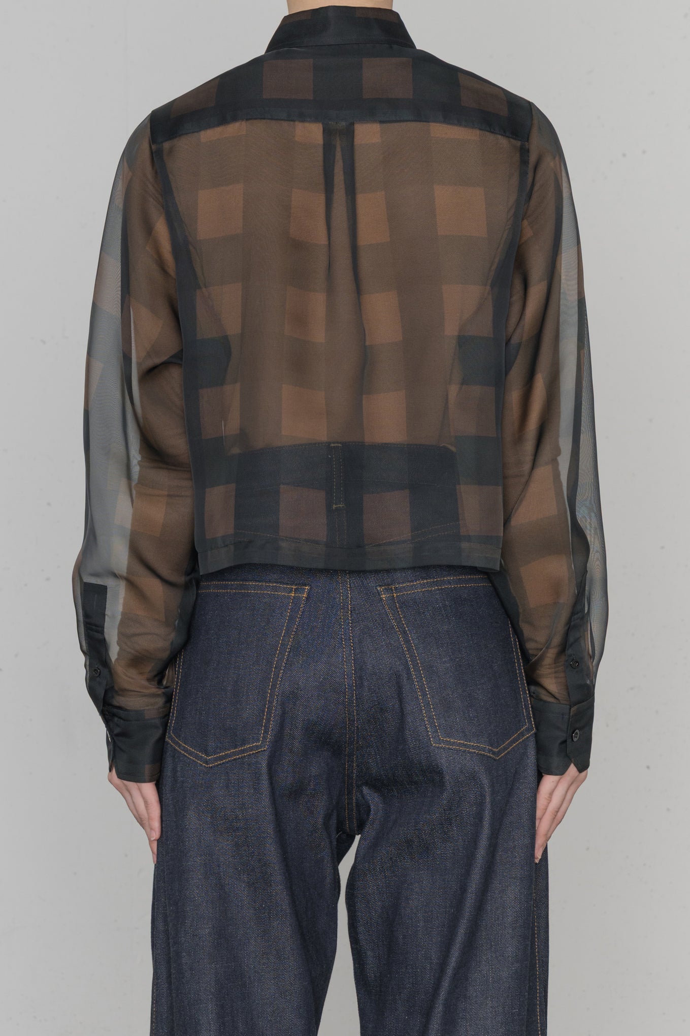 SHEER PLAID SHIRT