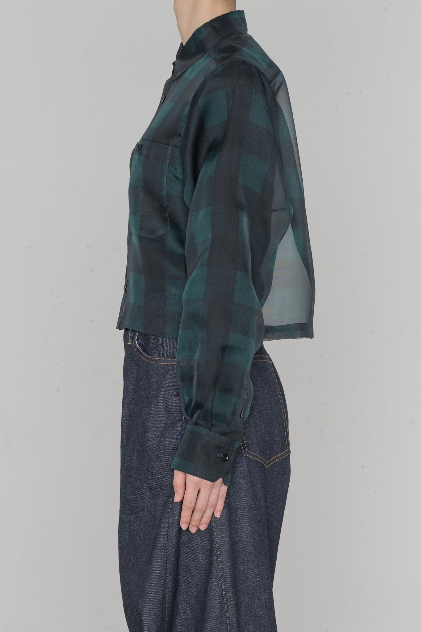 SHEER PLAID SHIRT