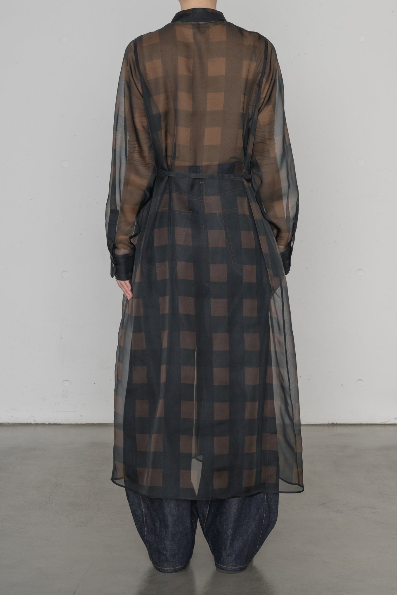 SHEER PLAID DRESS