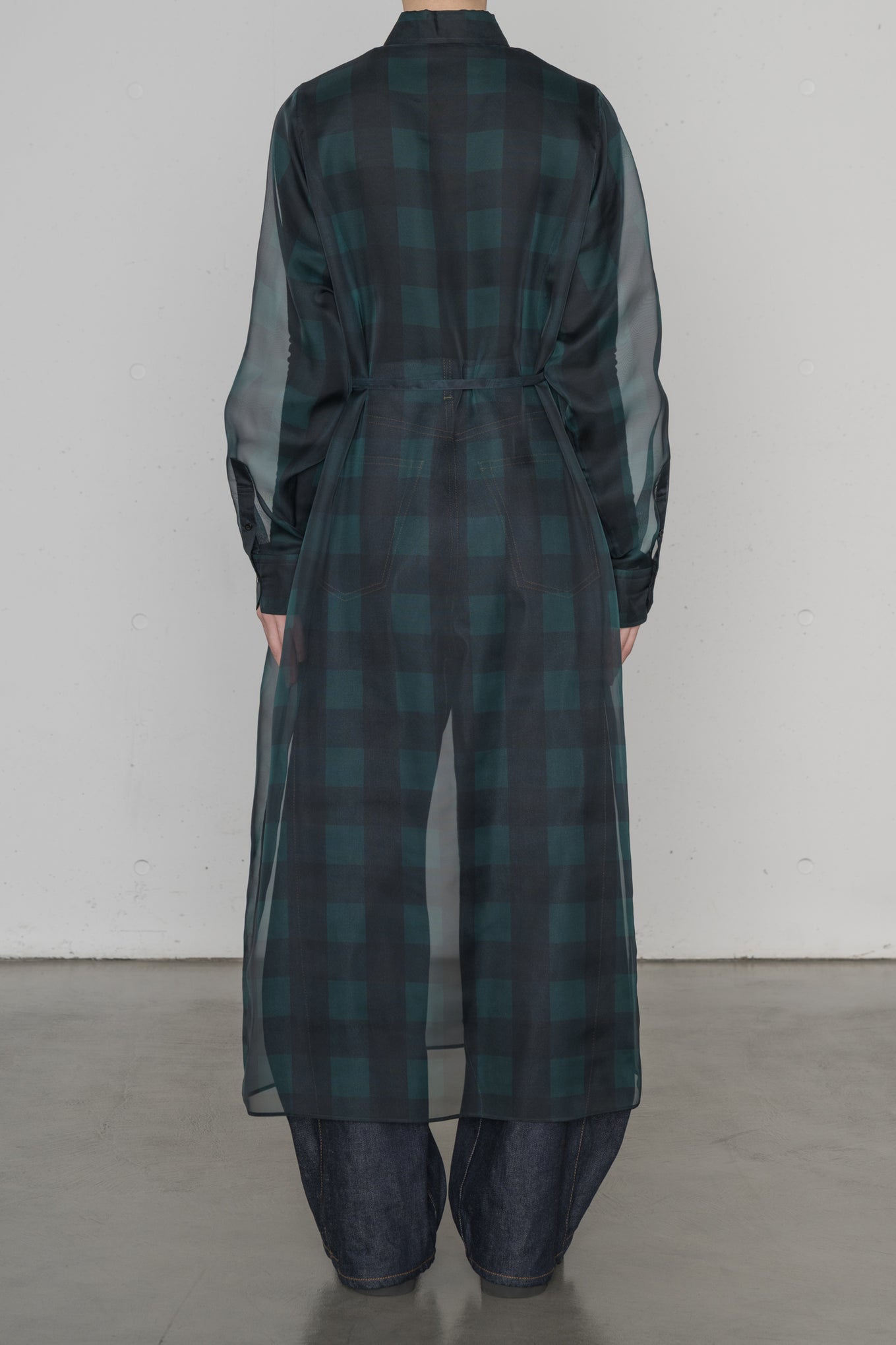 SHEER PLAID DRESS
