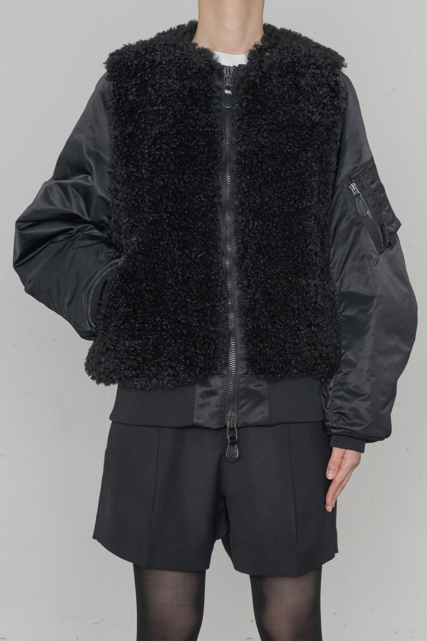 FAUX SHEARLING TYPE MA-1 JACKET