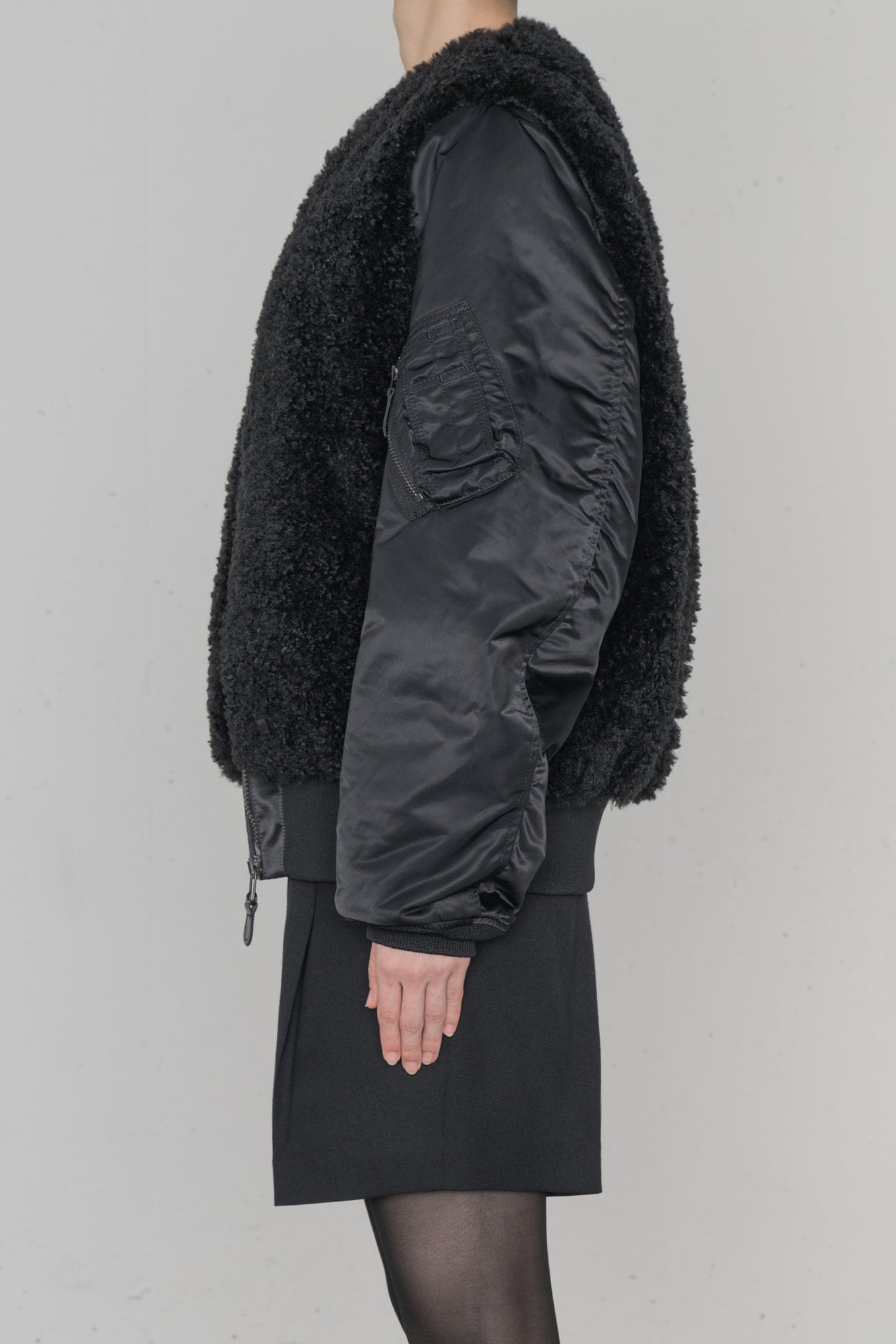 FAUX SHEARLING TYPE MA-1 JACKET