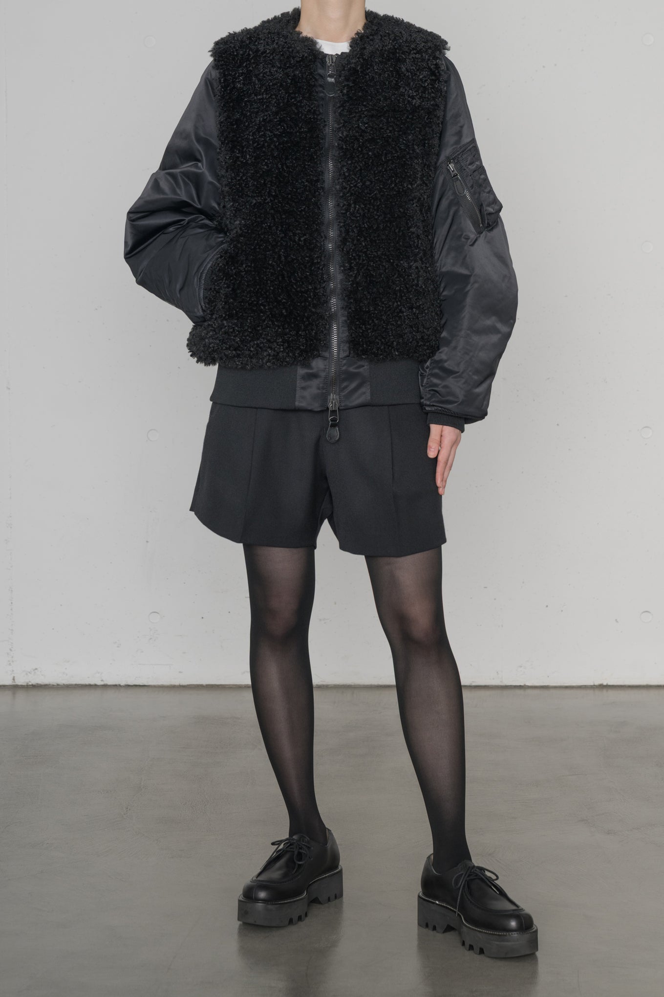FAUX SHEARLING TYPE MA-1 JACKET
