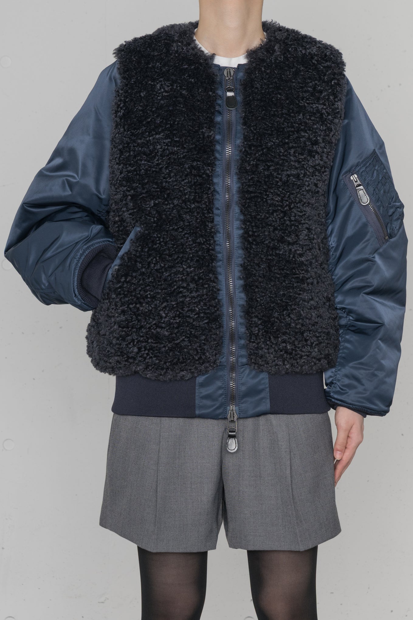 FAUX SHEARLING TYPE MA-1 JACKET