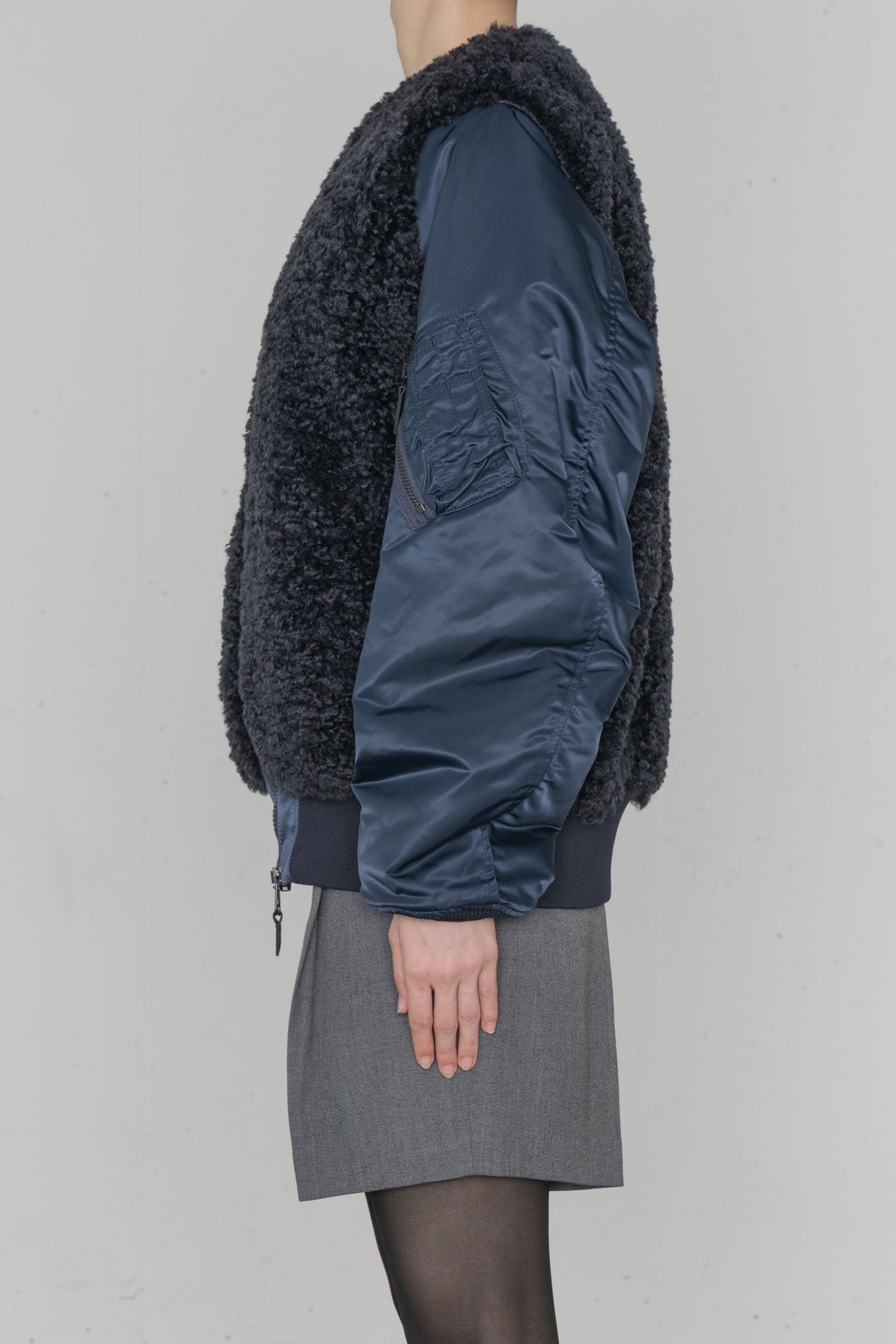FAUX SHEARLING TYPE MA-1 JACKET