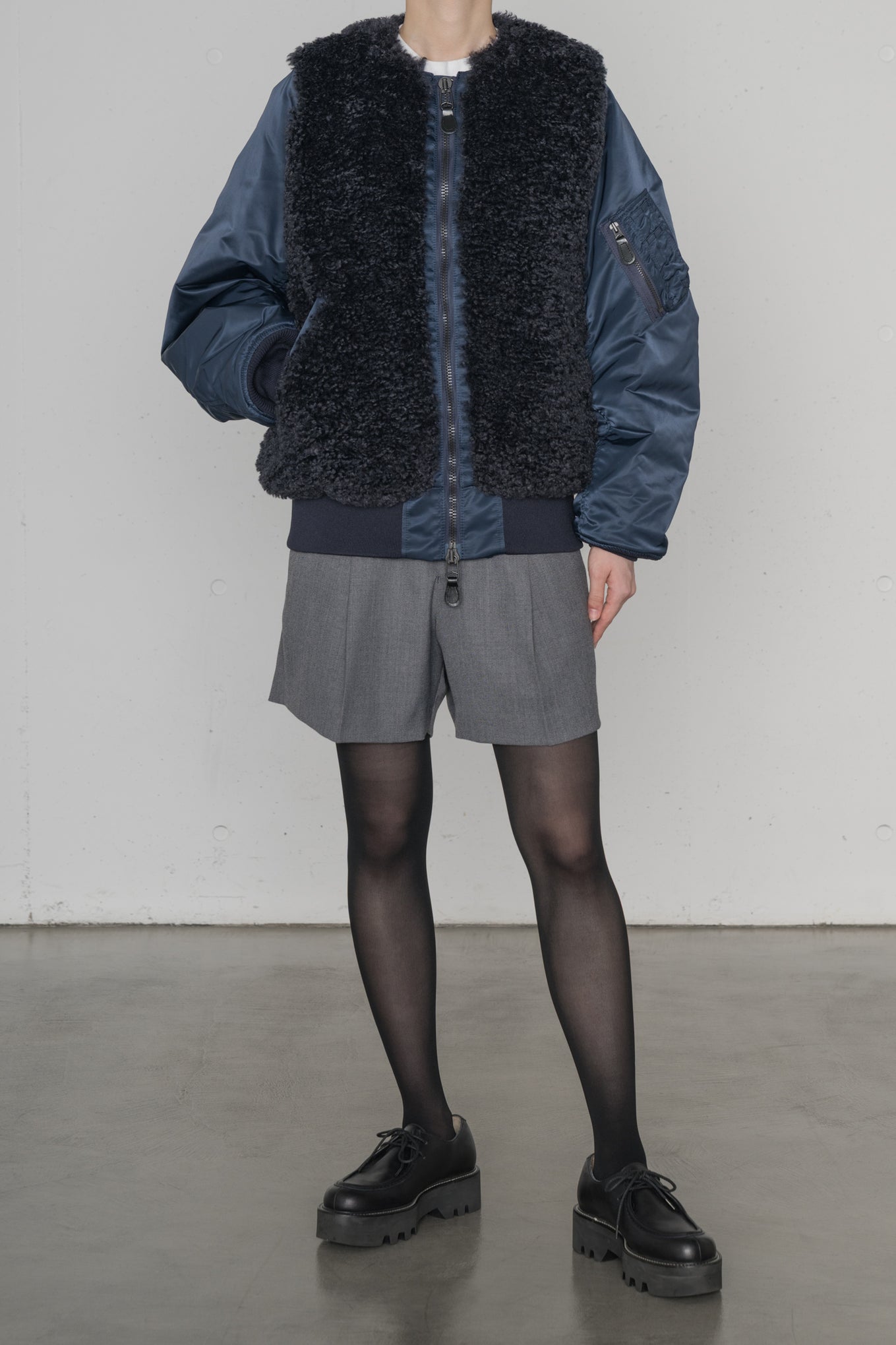 FAUX SHEARLING TYPE MA-1 JACKET