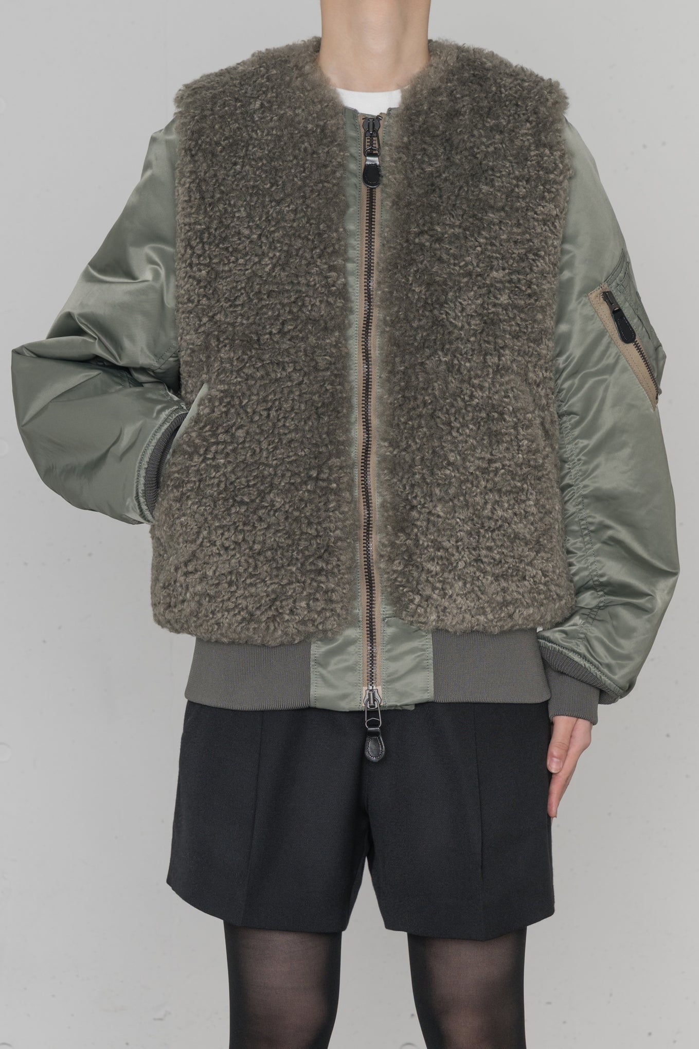 FAUX SHEARLING TYPE MA-1 JACKET