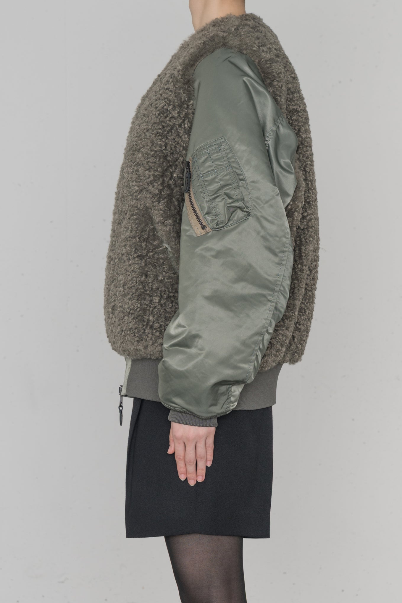 FAUX SHEARLING TYPE MA-1 JACKET