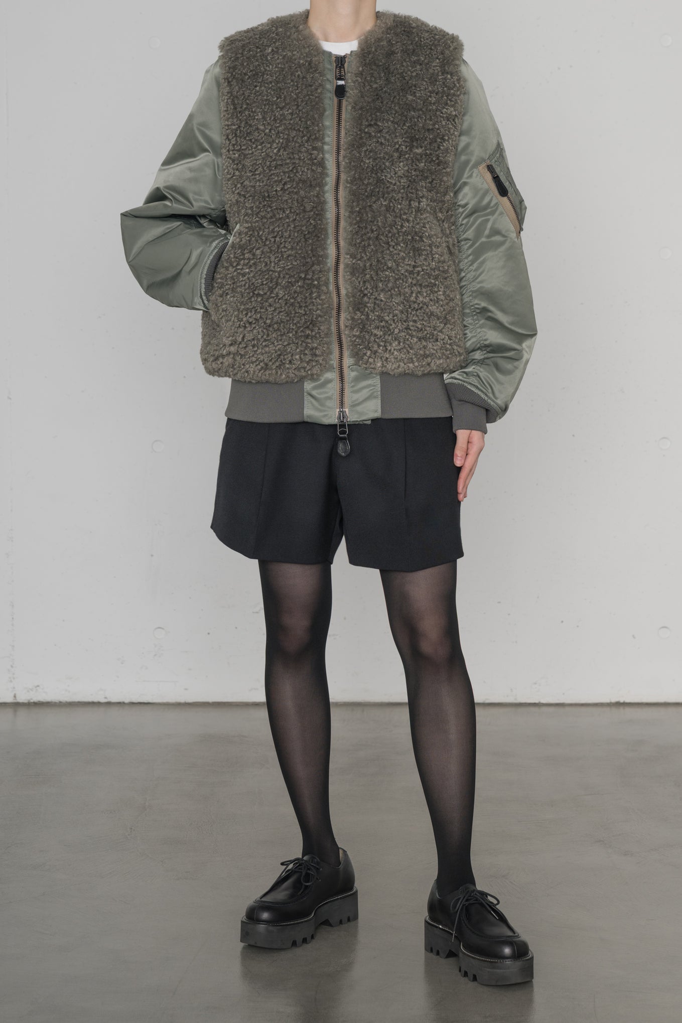 FAUX SHEARLING TYPE MA-1 JACKET