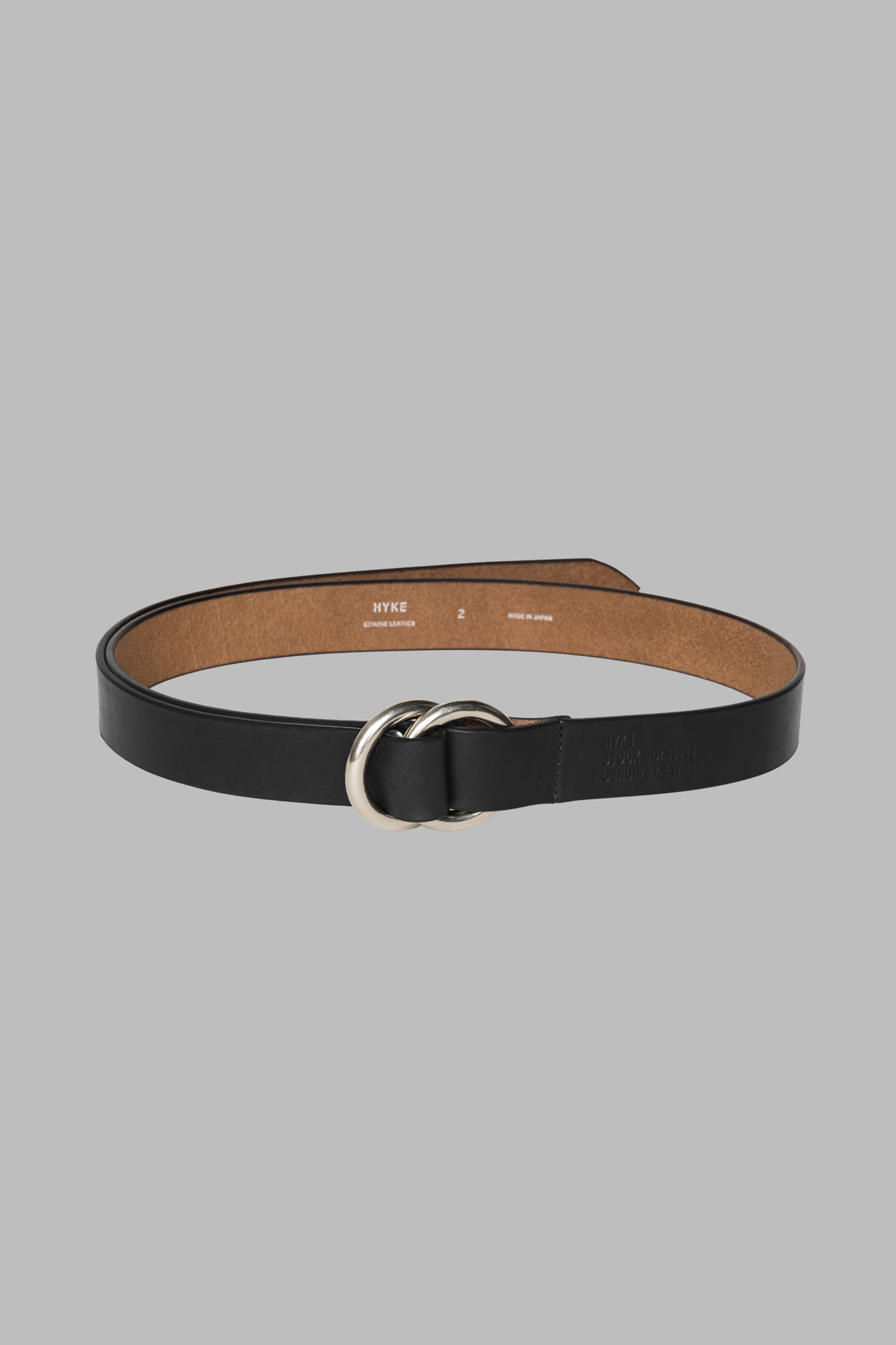 【HYKE】リング付きレザー ベルト 黒 HYKE] ハイク LEATHER RING BELT(BLACK)