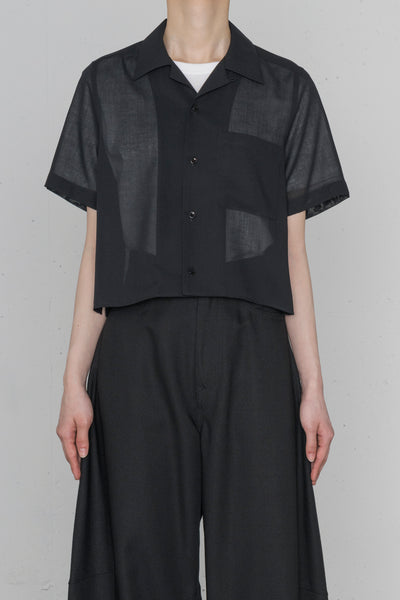 T/W VOILE CROPPED SHIRT