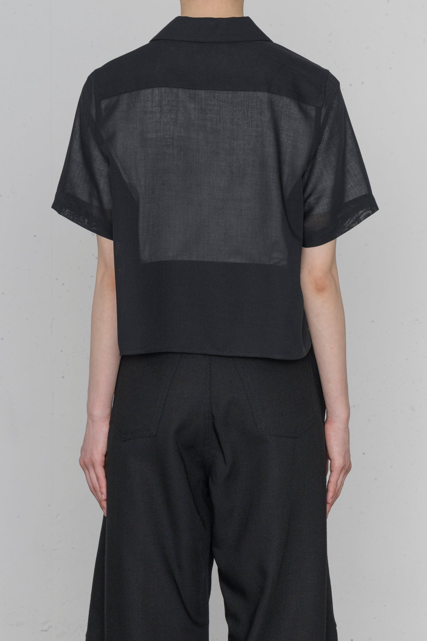 T/W VOILE CROPPED SHIRT