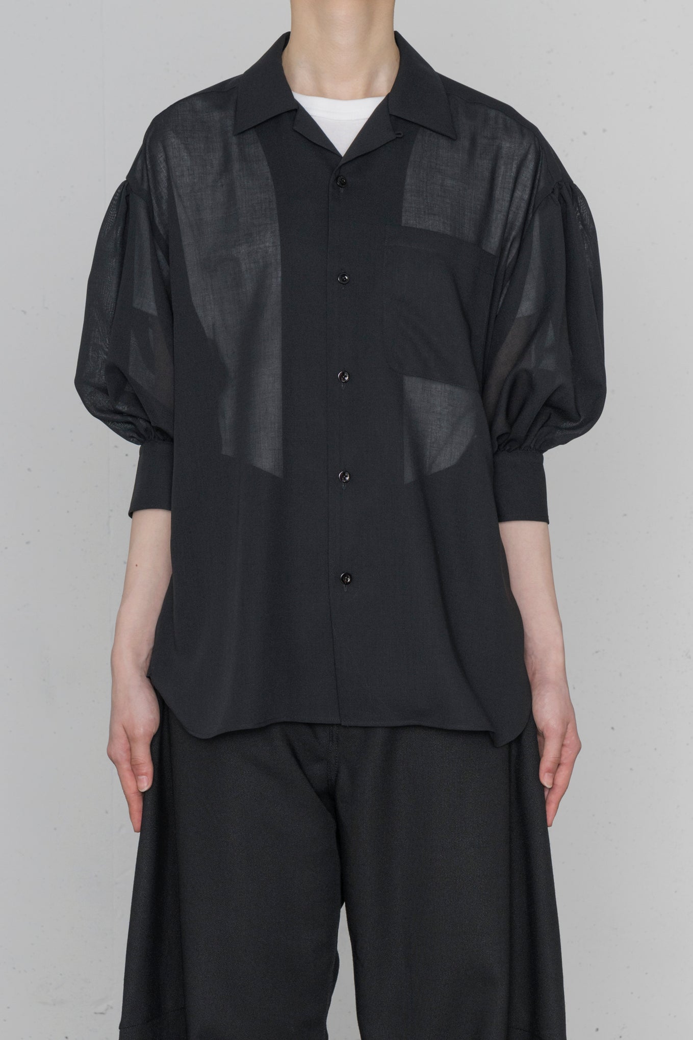 T/W VOIL BALLOON SLEEVE BLOUSE