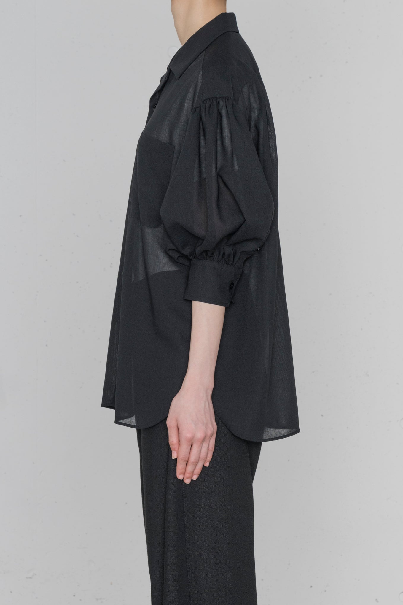 T/W VOIL BALLOON SLEEVE BLOUSE