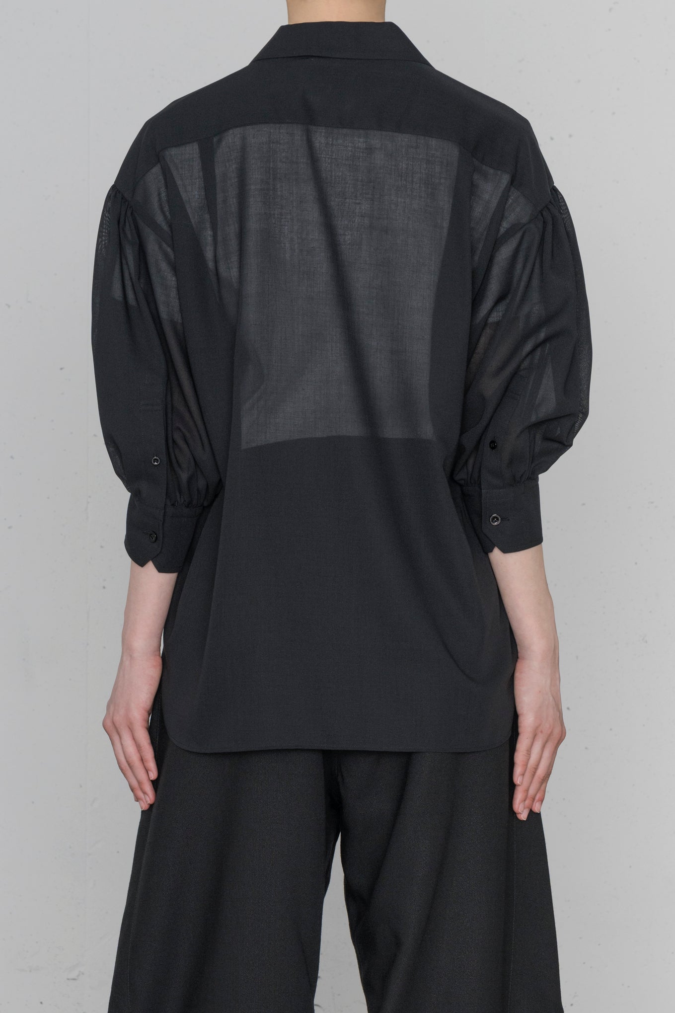 T/W VOIL BALLOON SLEEVE BLOUSE