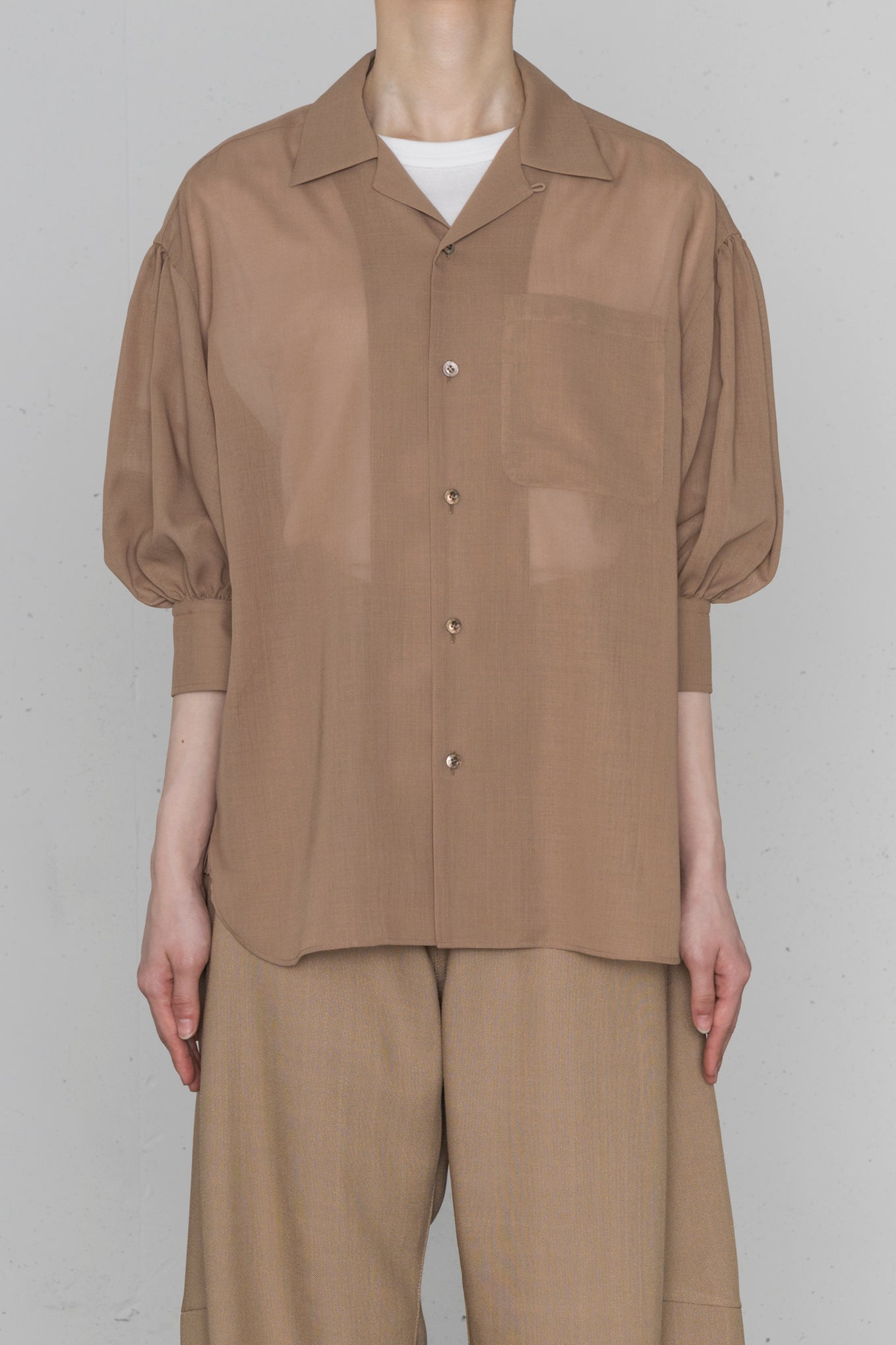 T/W VOIL BALLOON SLEEVE BLOUSE
